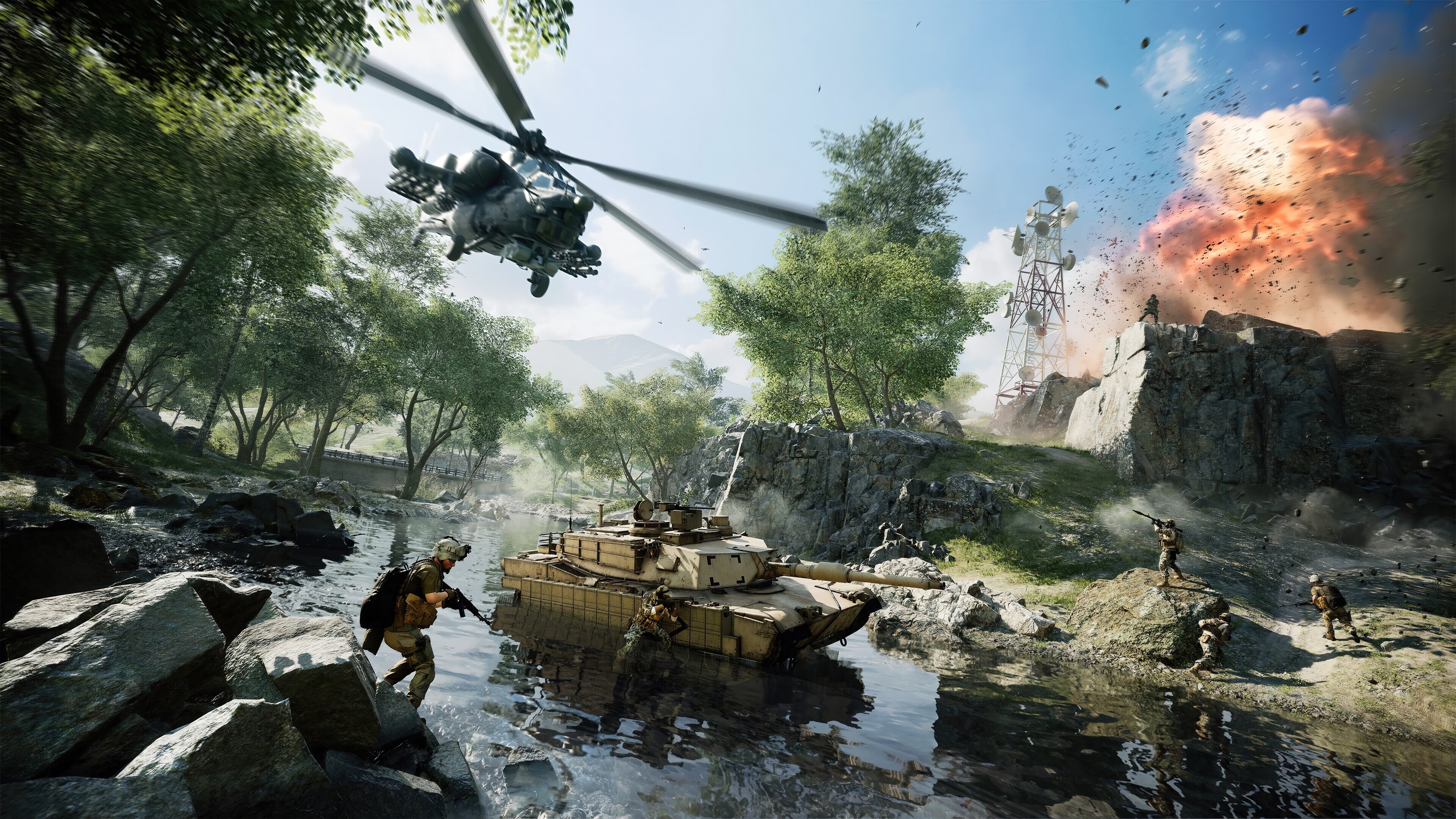 3840x2160 battlefield game, tank, attack helicopter, 4k, pc Gallery HD Wallpaper, Desktop