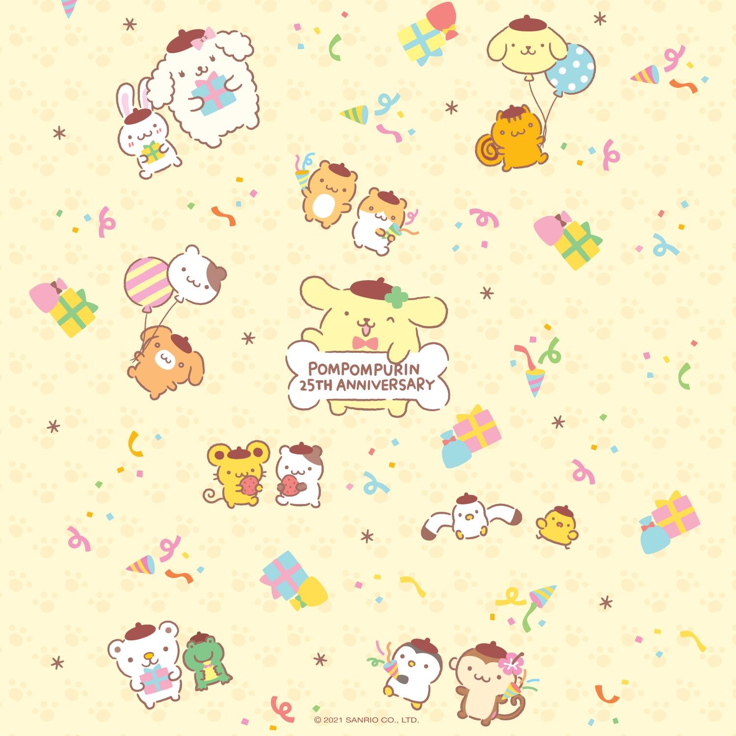 1500x1500 Sanrio #Pompompurin on the go with new background for your phone!, Phone