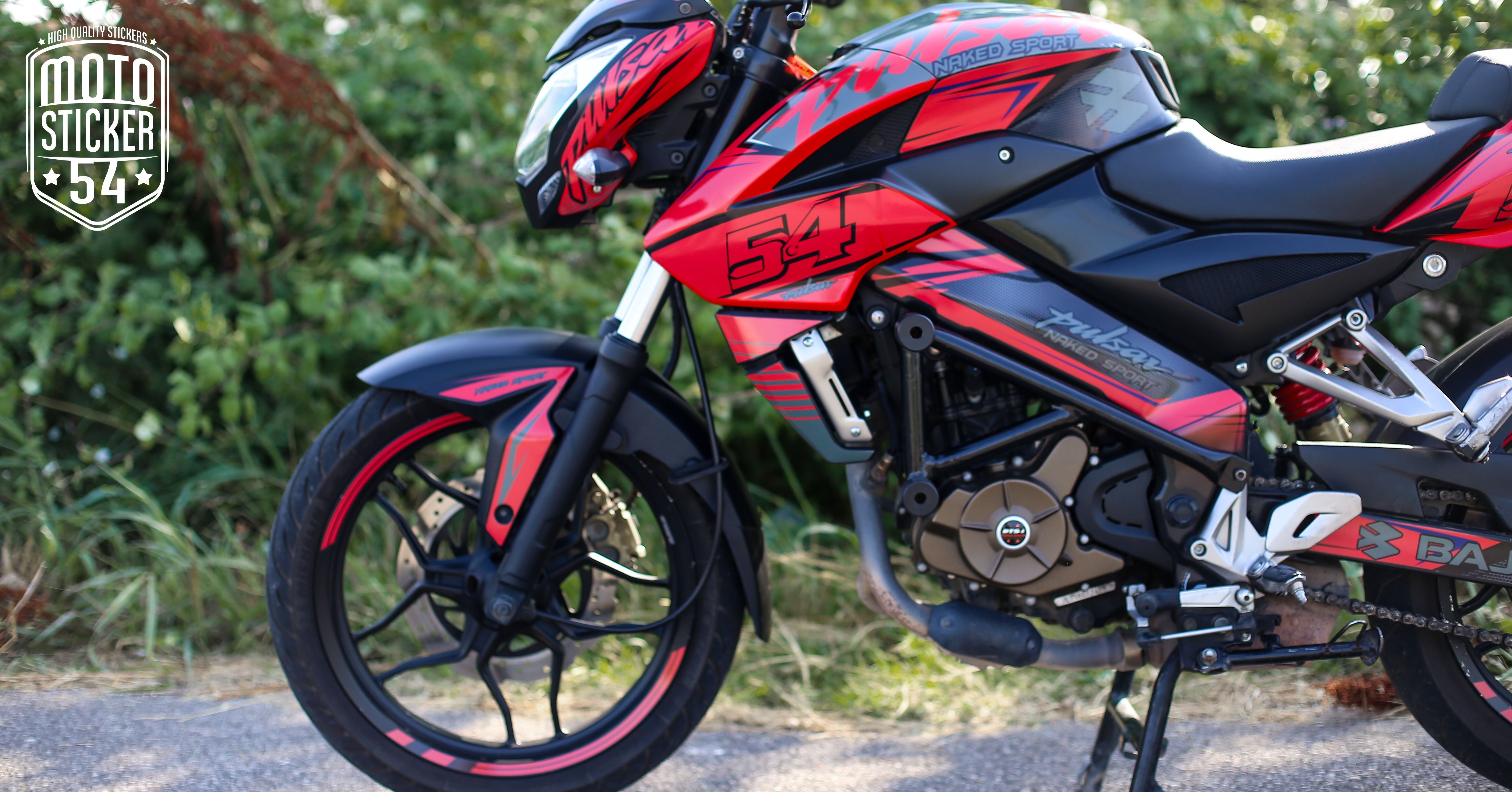 5480x2870 Bajaj Pulsar NS200 Custom Design Red Sticker Kit #motosticker54, Desktop