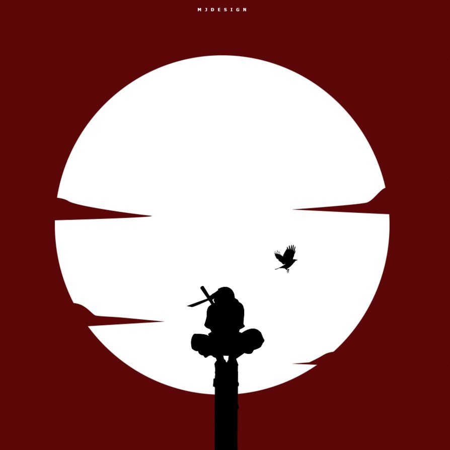 900x900 Itachi under moon vector by mjdesign15. Anime canvas art, Naruto art, Naruto painting, Phone