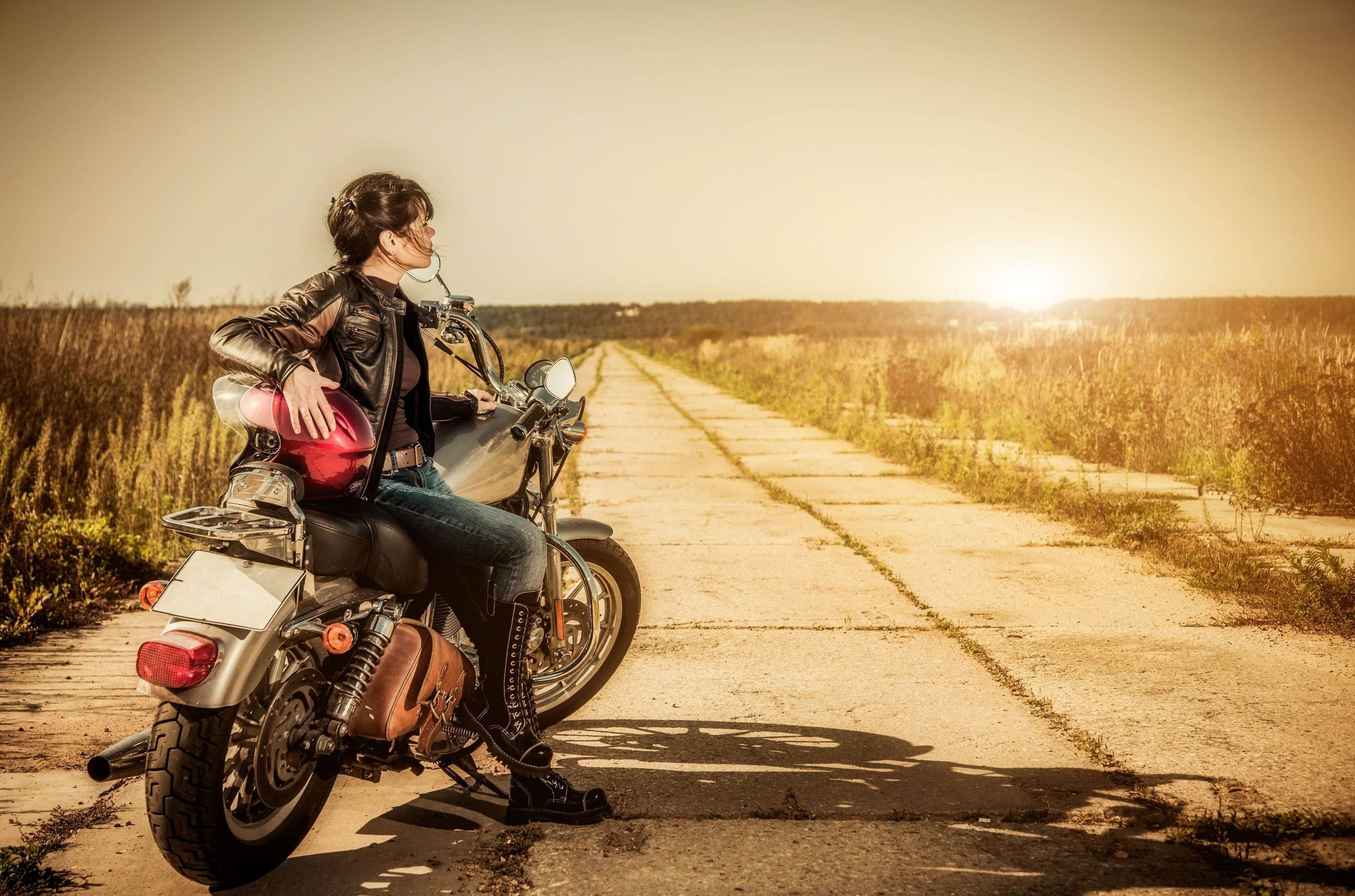 3800x2520 Download HD Beautiful Woman Vintage Motorcycle Wallpaper, Desktop