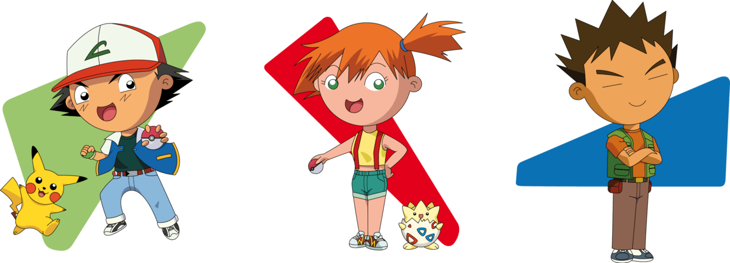 1490x540 Chibis Ash, Pikachu, Misty, Togepi and Brock, Dual Screen