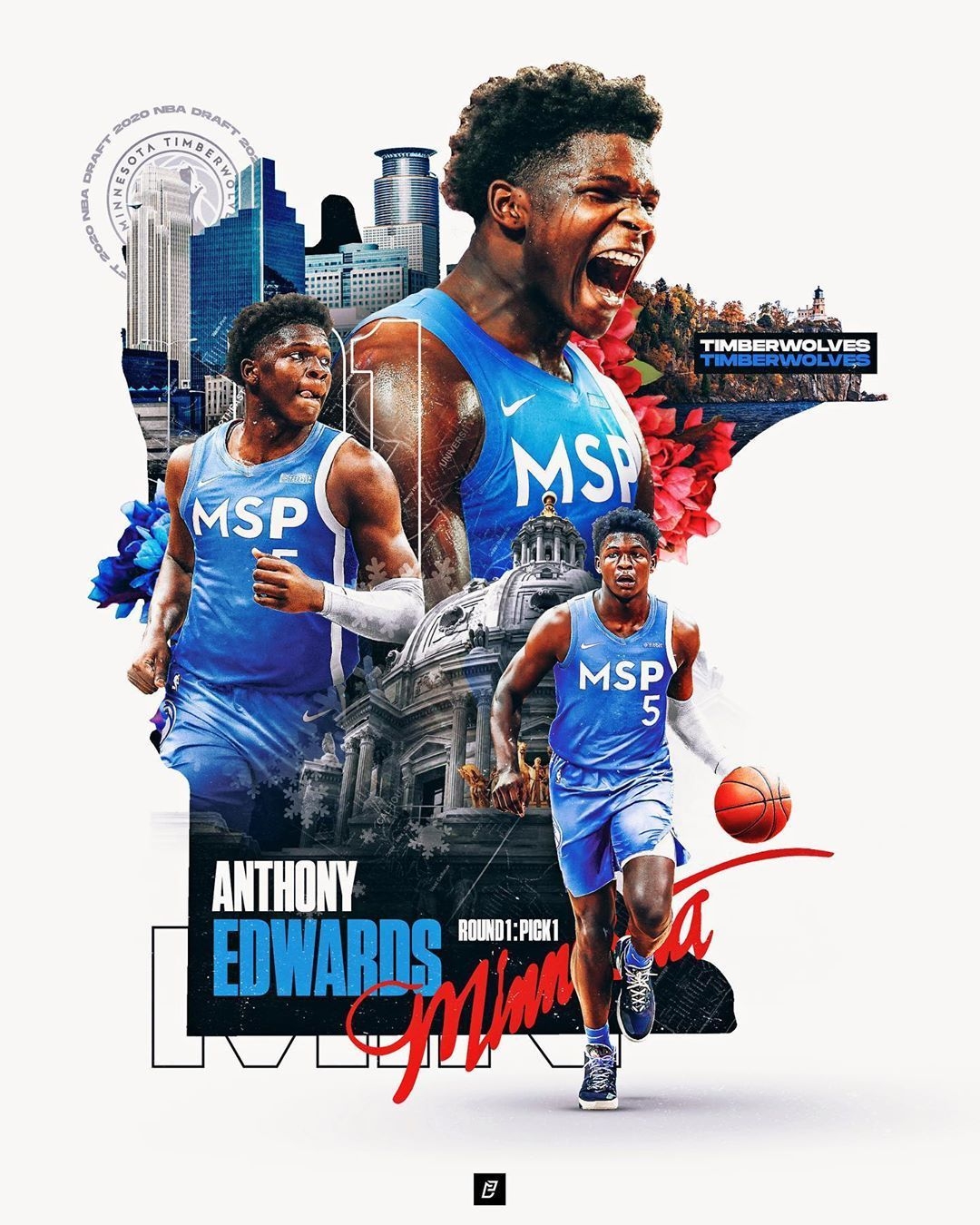 1080x1350 Enrique Castellano on Instagram: “With the first pick in the 2020 NBA Draft, the Minnesota. Sports design ideas, Sports design inspiration, Sports graphic design, Phone