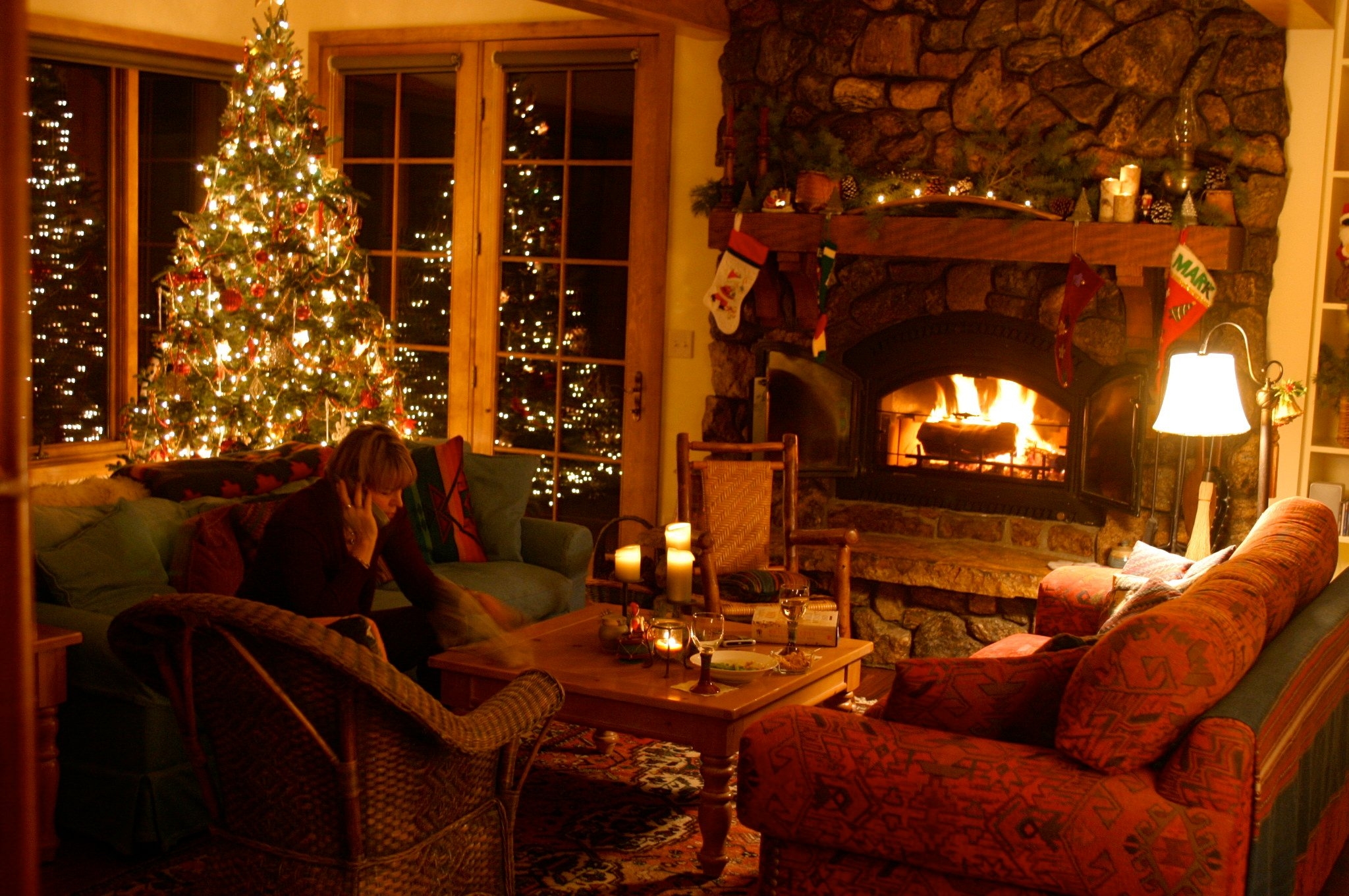 2050x1360 Winter Fireplace Wallpaper Free Winter Fireplace Background, Desktop