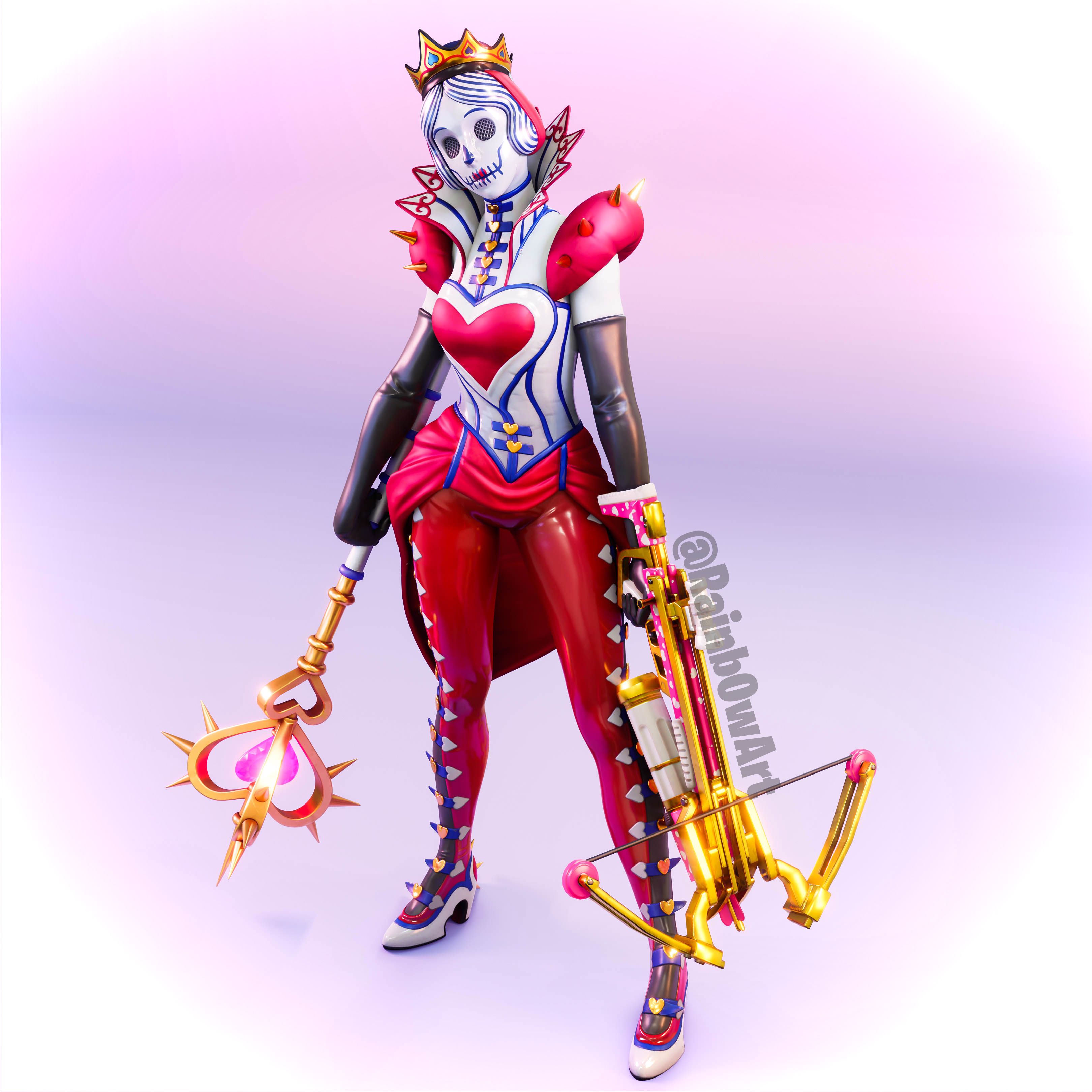 3240x3240 Queen of Hearts Fortnite wallpaper, Phone