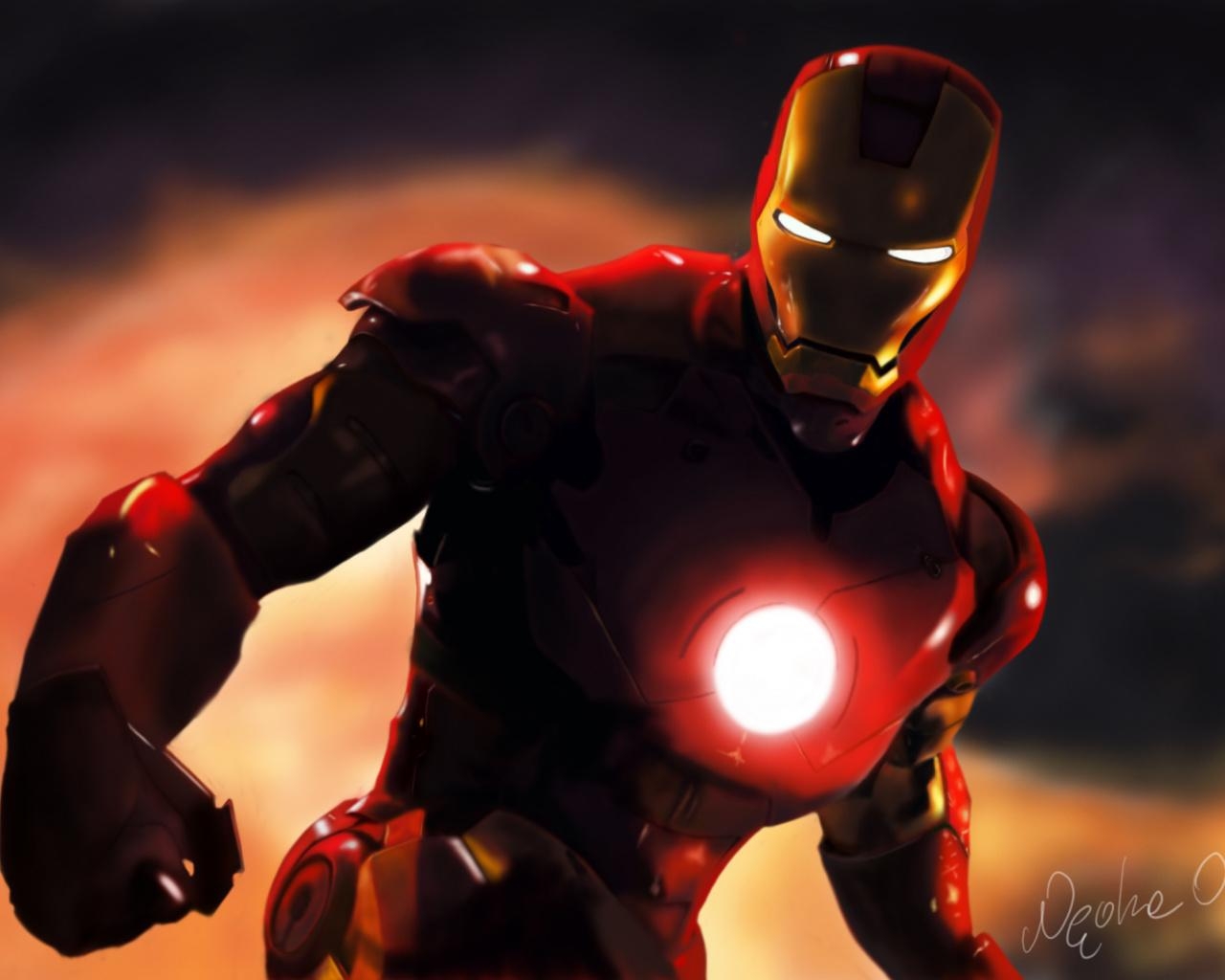 1280x1030 Download  Wallpaper Iron Man, Dark, Superhero, Standard 5:4, Desktop