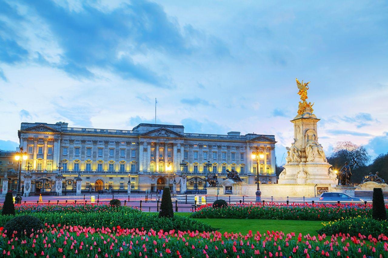 1280x860 Wallpaper London Palace England Monuments Buckingham palace Tulips, Desktop