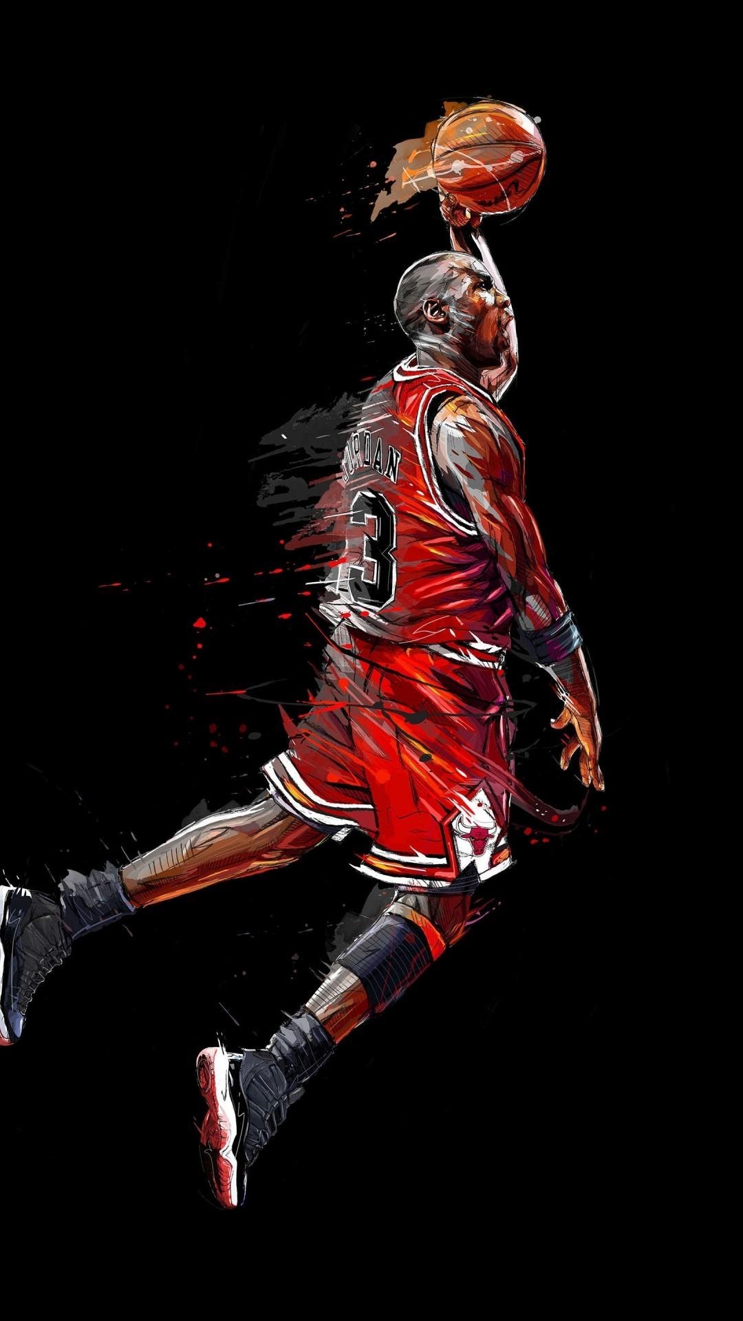 1080x1920 Download  Michael Jordan, Basketball, Artwork Wallpaper, Phone