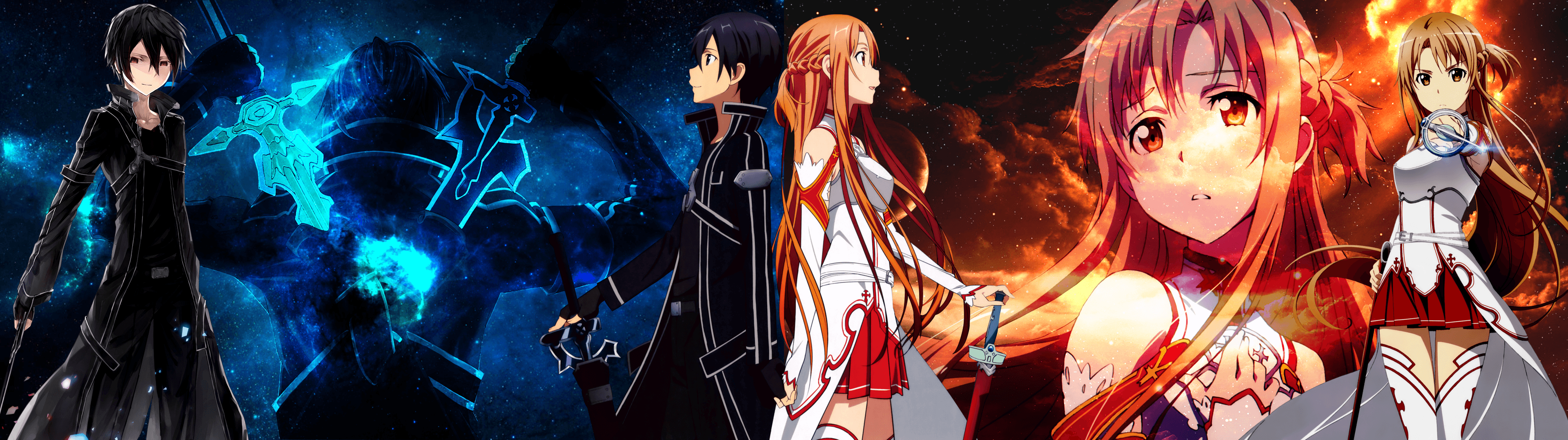 3840x1080 Sword Art Online HD Wallpaper, Dual Screen