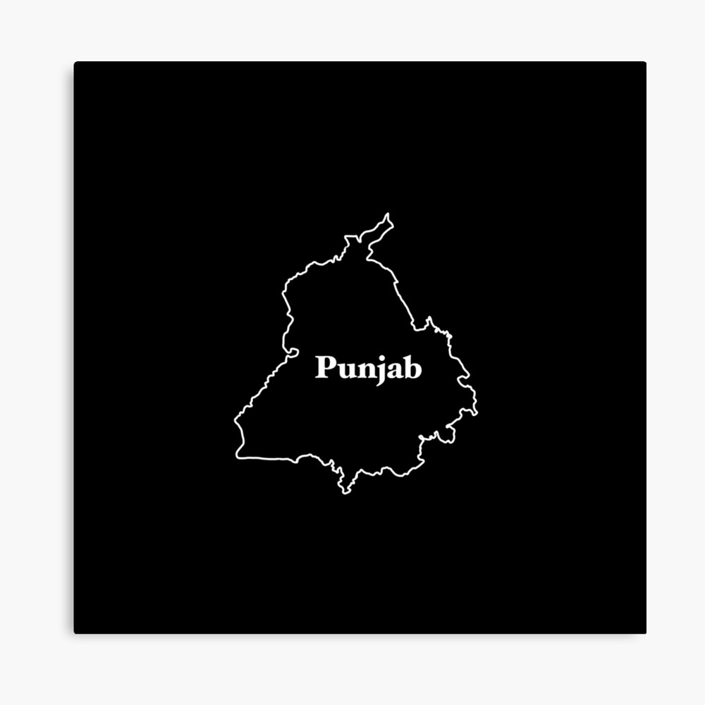 1000x1000 Map of Punjab Photographic Print, Phone