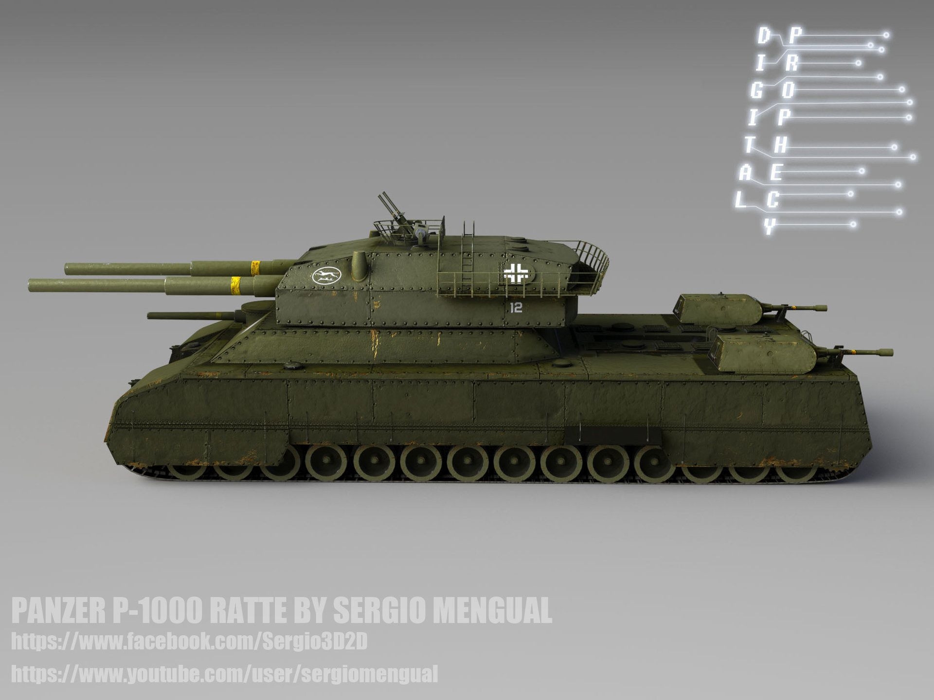 1920x1440 Panzer P 1000 Ratte Landkreuzer Tank By Sergio Mengual, Desktop