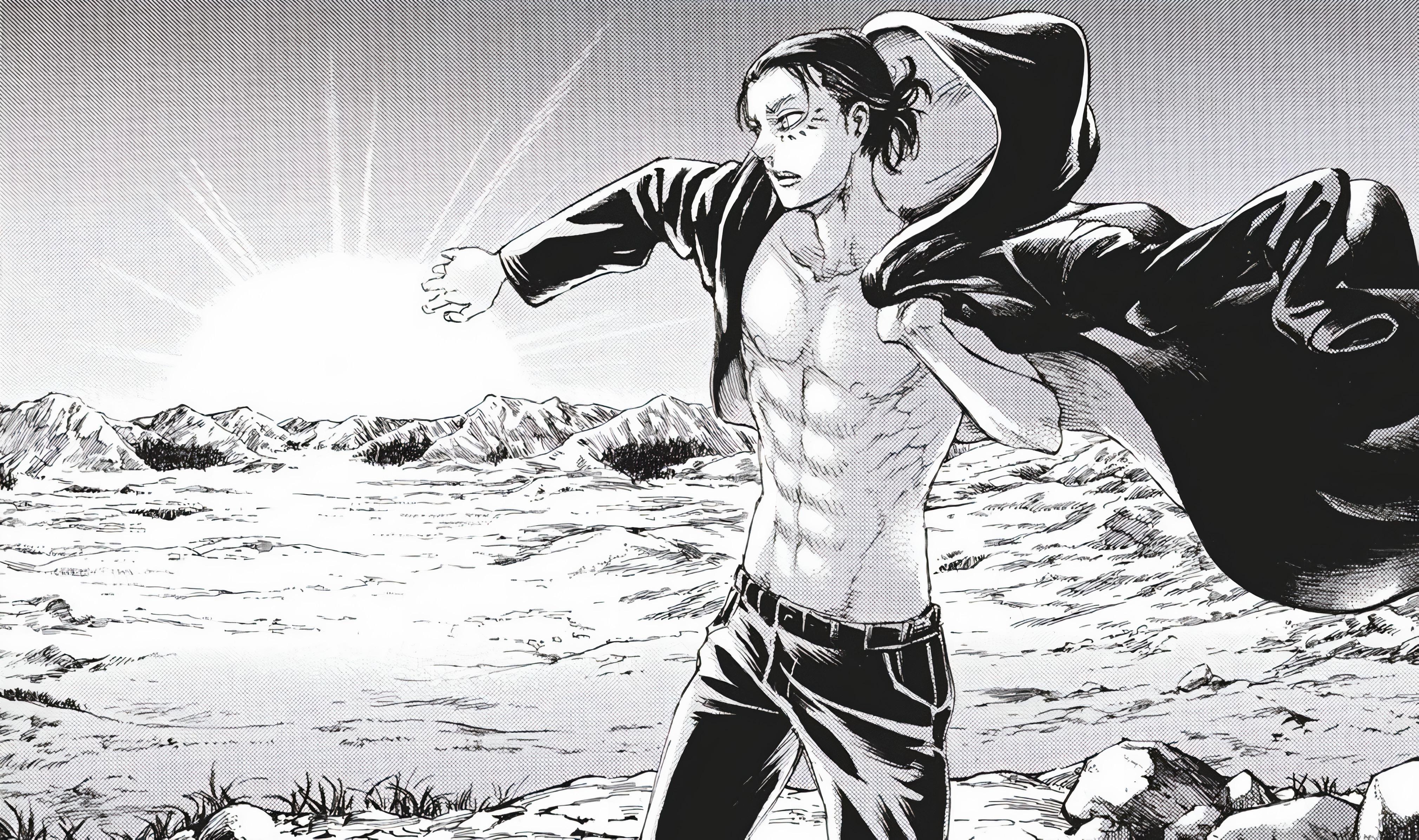 4040x2400 Does anyone have good wallpaper of this manga panel with eren and the sunset?, Desktop