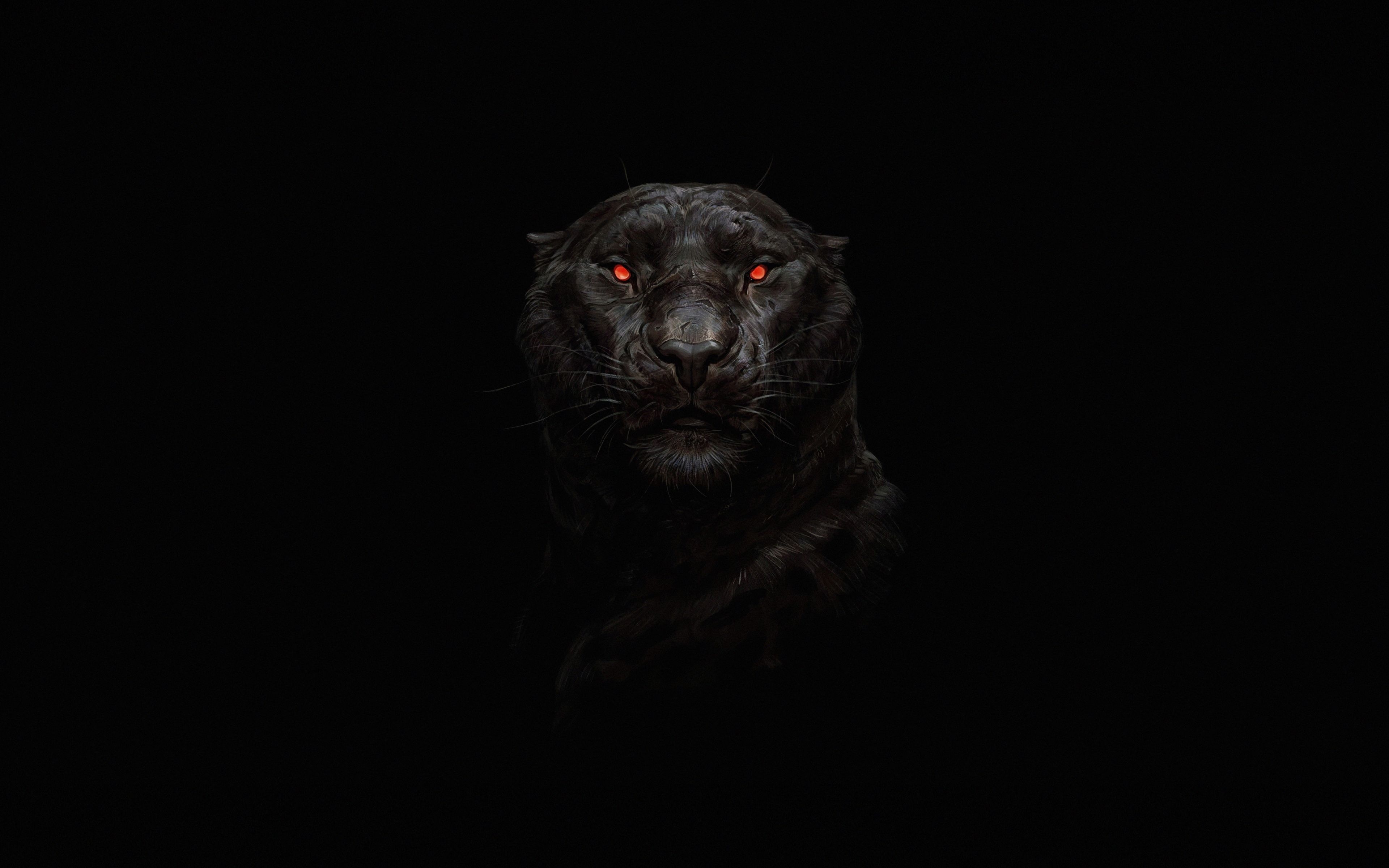 3840x2400 Download Tiger, glowing red eyes, predator, dark wallpaper, 3840x 4K Ultra HD 16: Widescreen, Desktop