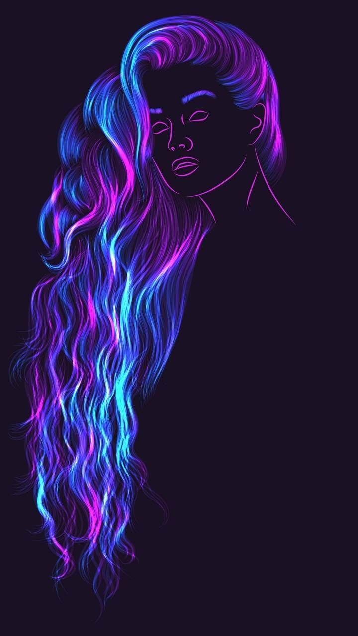 720x1280 Download Neon girl wallpaper by FernandoLizondro now. Browse millions of popular blue Wallpaper and. Neon girl, Neon wallpaper, Galaxy art, Phone