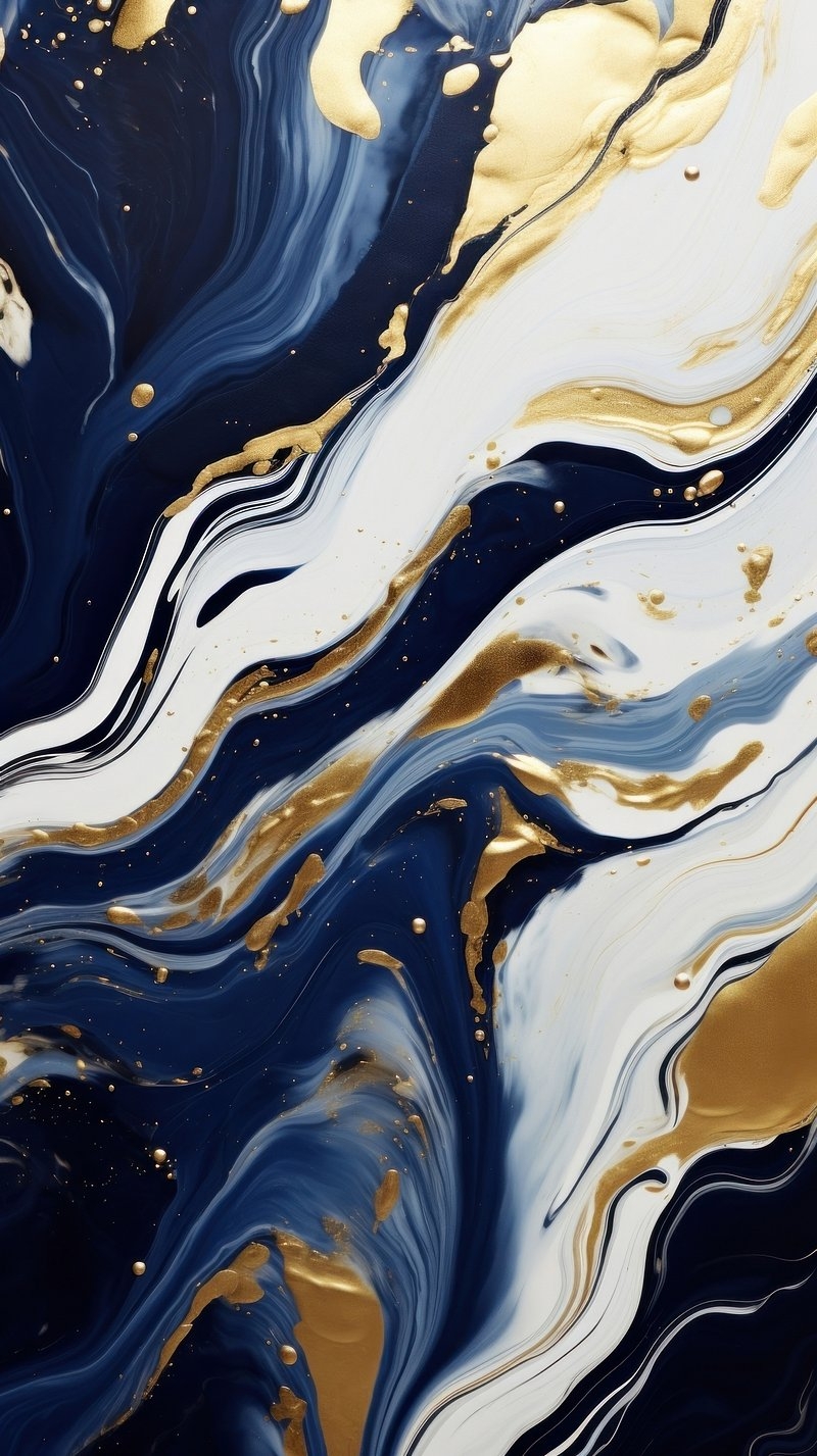 800x1430 Marble Blue Gold Background Image, Phone