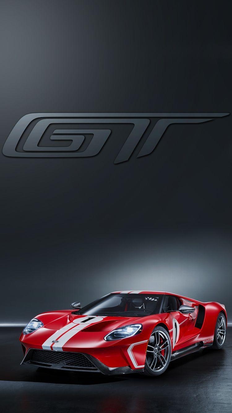 750x1340 Universal Phone Wallpaper/ Background Red Ford GT Super Car iPhone, Phone