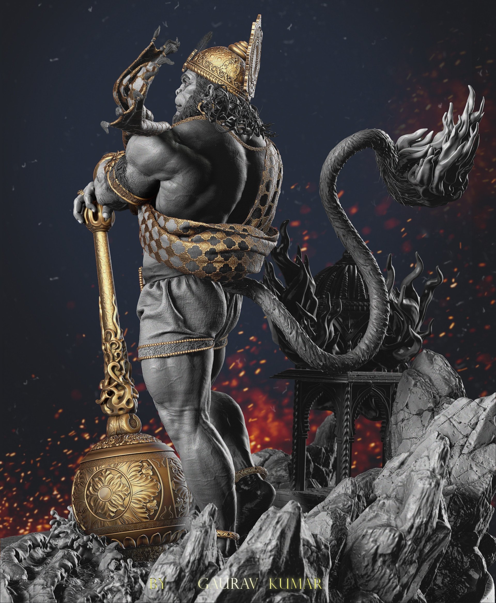 1920x2340 Hanuman Hindu God, Gaurav Kumar, Phone