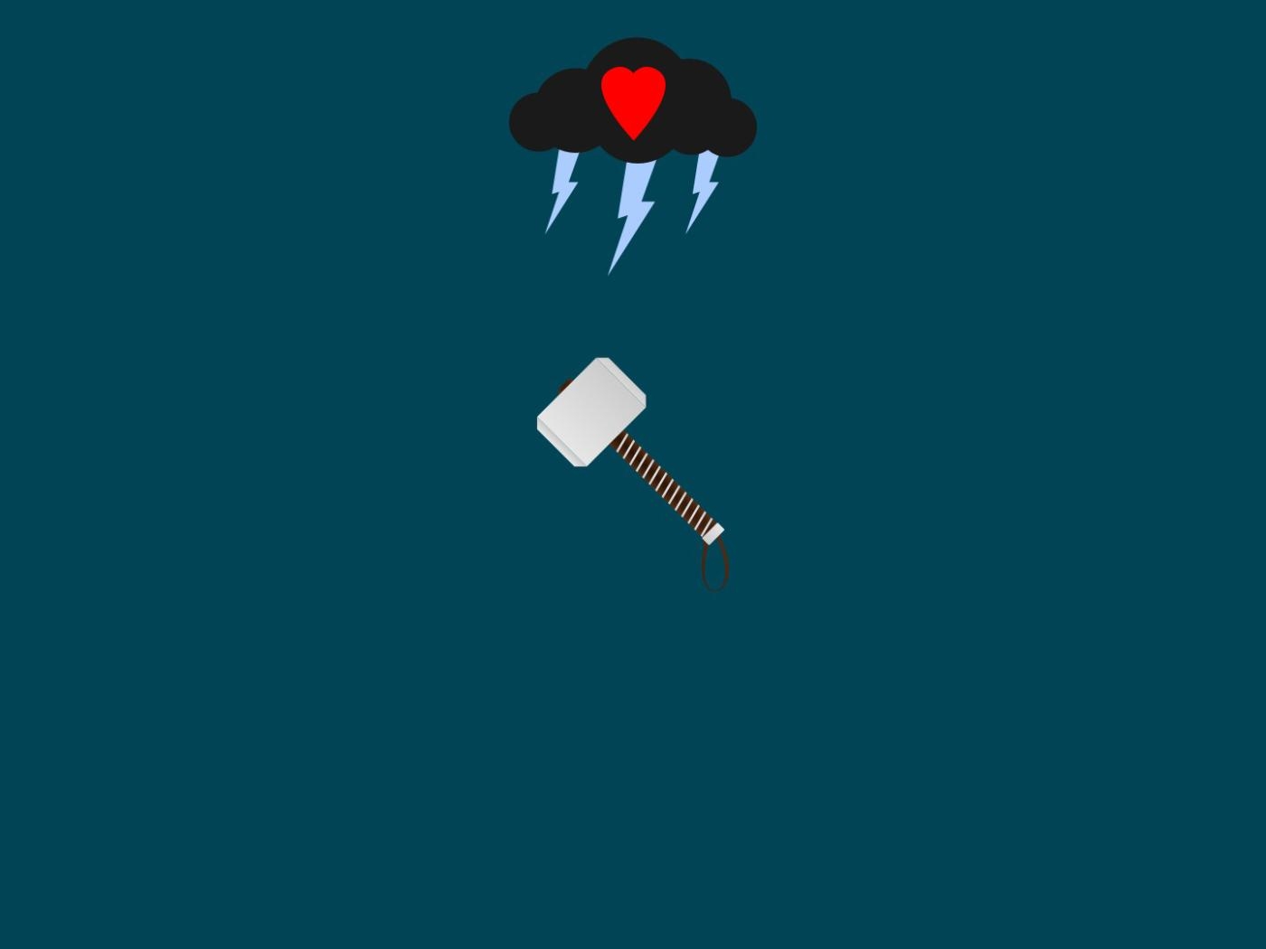 1400x1050 Thor Love And Thunder Minimalist, Desktop