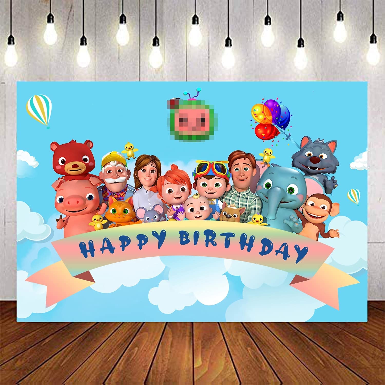 1500x1500 Cartoon Birthday Backdrop for Birthday Party Background Baby Shower Photo Vinyl Children's Parties Decorations Supplier Backdrop Photo Banner Lovely Family Backdrop Blue Sky Indoor Birthday Party: Camera & Photo, Phone