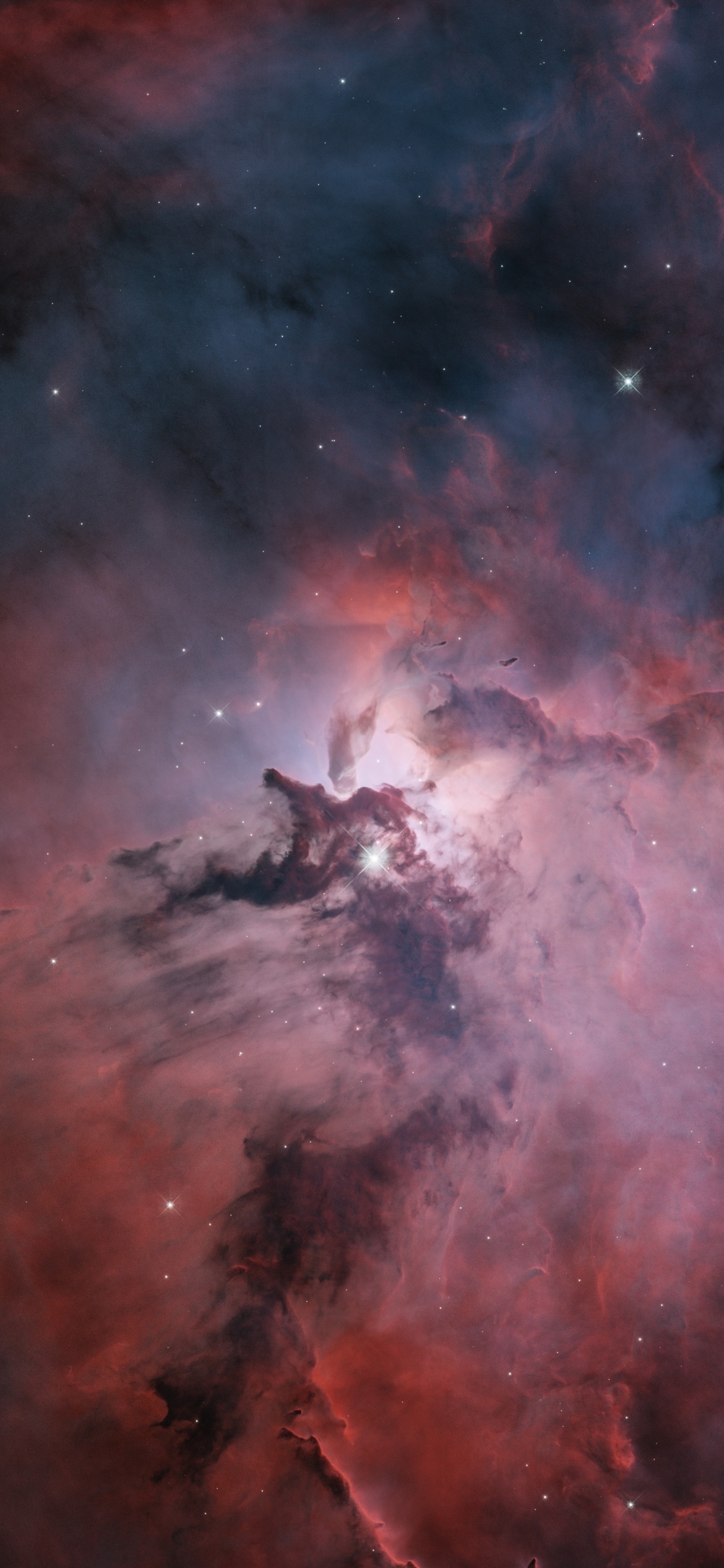 1170x2540 Lagoon Nebula Wallpaper 4K, Interstellar cloud, Constellation, Astronomical, Space, Phone