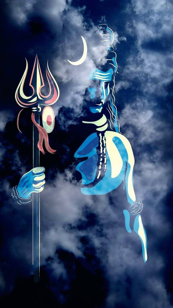 720x1280 Download Cloudy Mahadev Rudra Avatar Phone Wallpaper, Phone