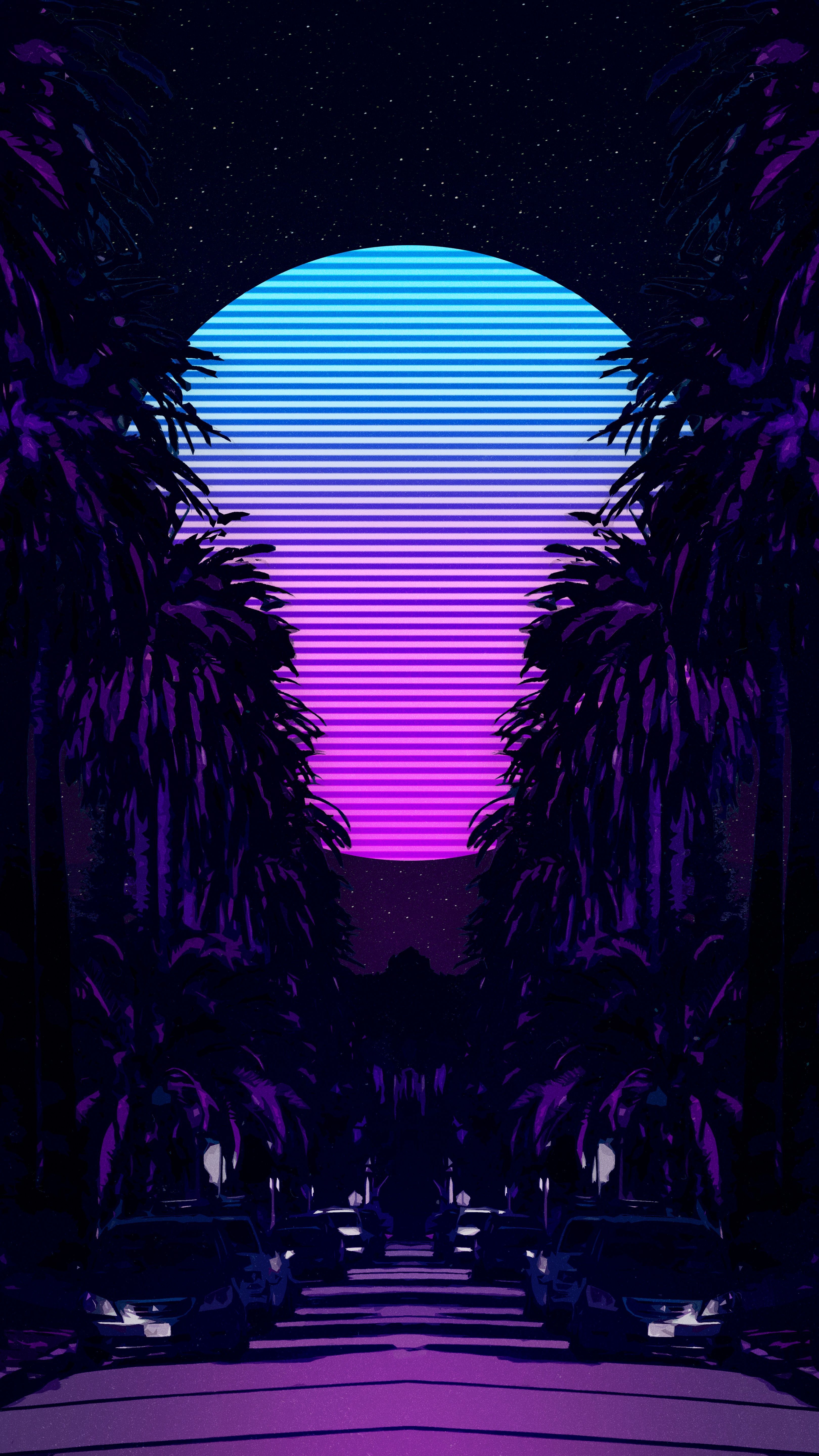 3240x5760 Retrowave Miami Vibes 4K of Wallpaper for Andriod, Phone