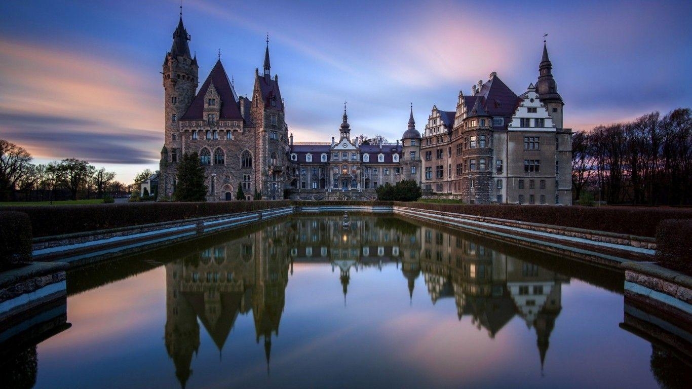 1370x770 Moszna Castle Poland Wallpaper HD For Desktop High Quality, Desktop