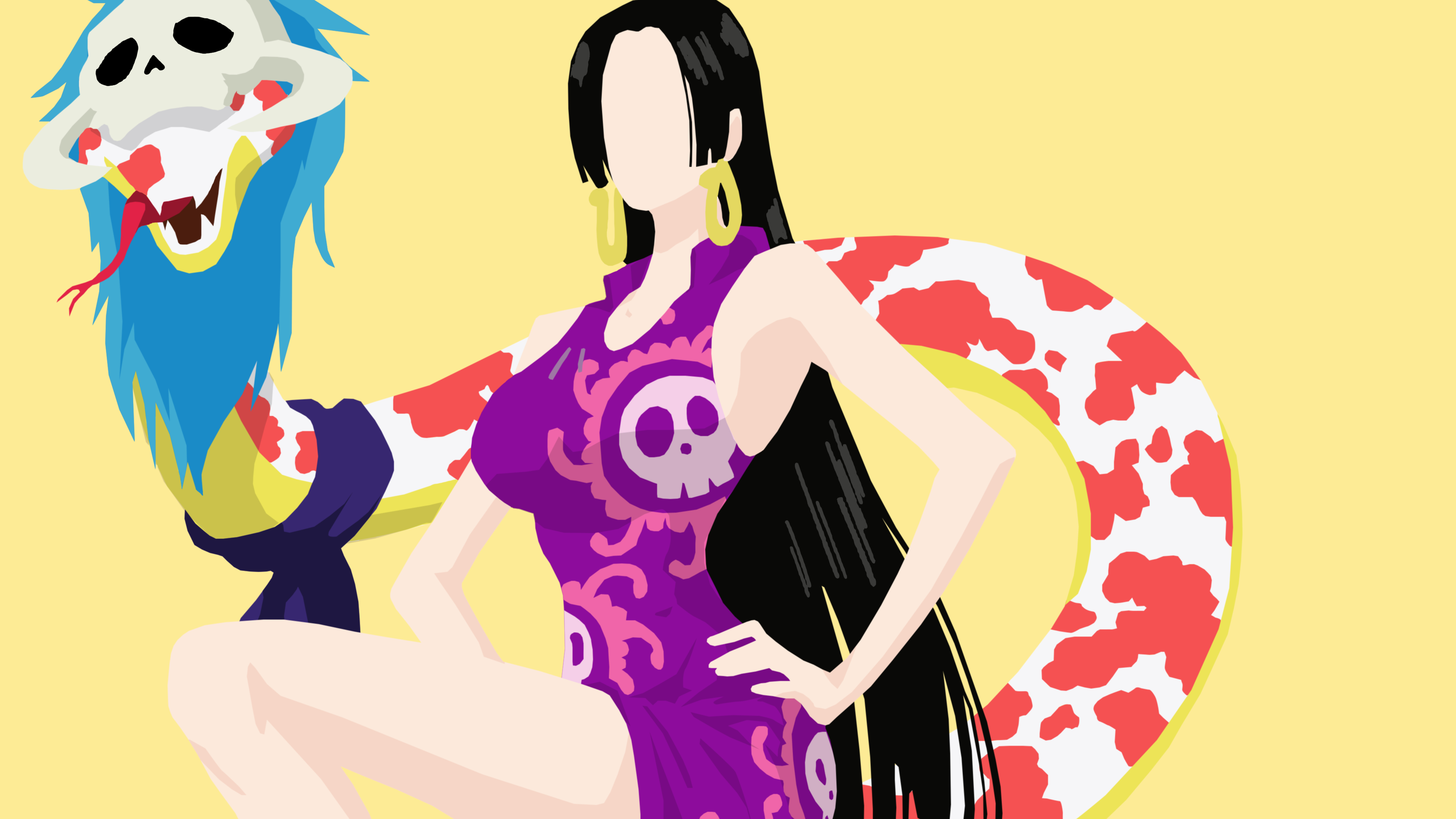 3840x2160 boa hancock one piece minimalist v4 4k Ultra HD Wallpaper, Desktop