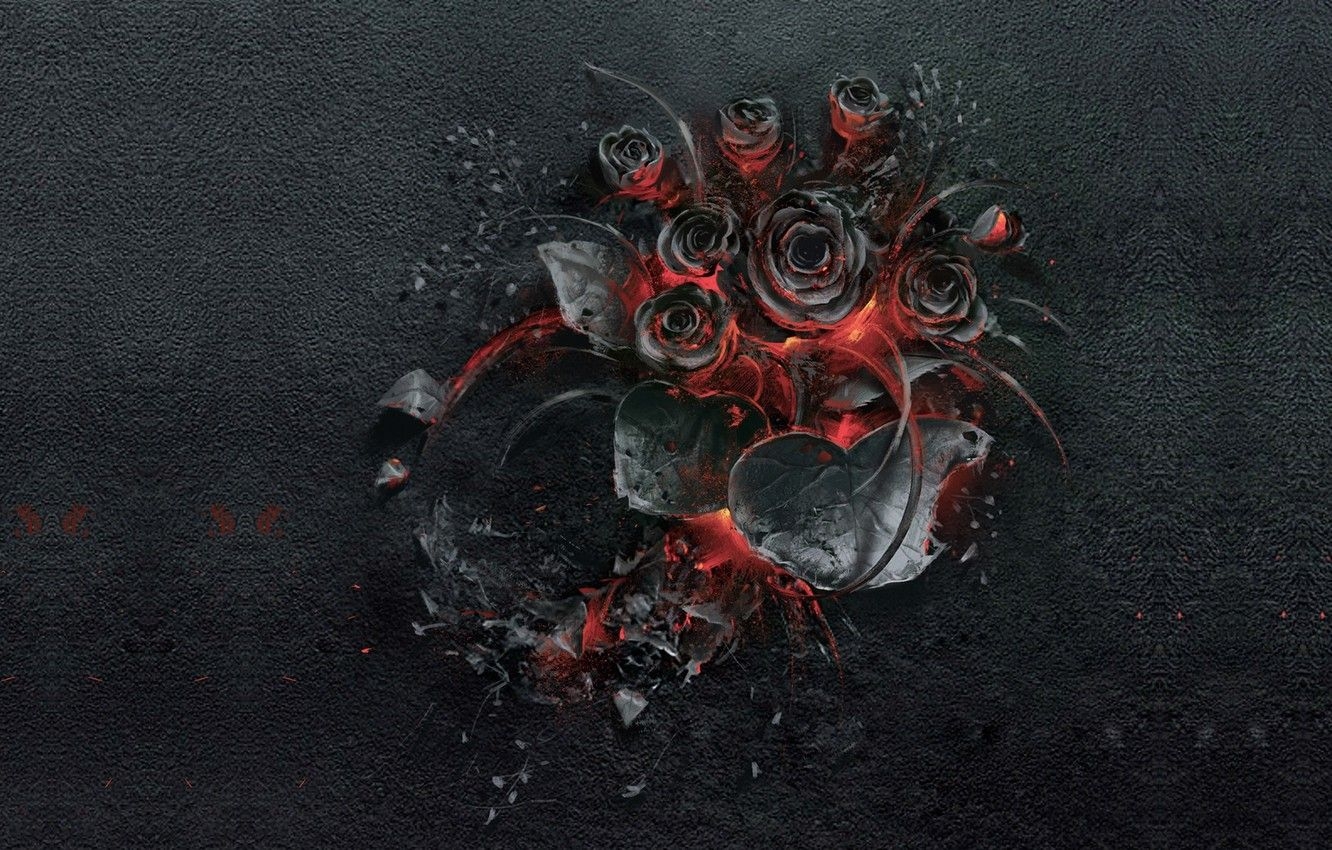 1340x850 Wallpaper flowers, fire, rose image for desktop, section разное, Desktop