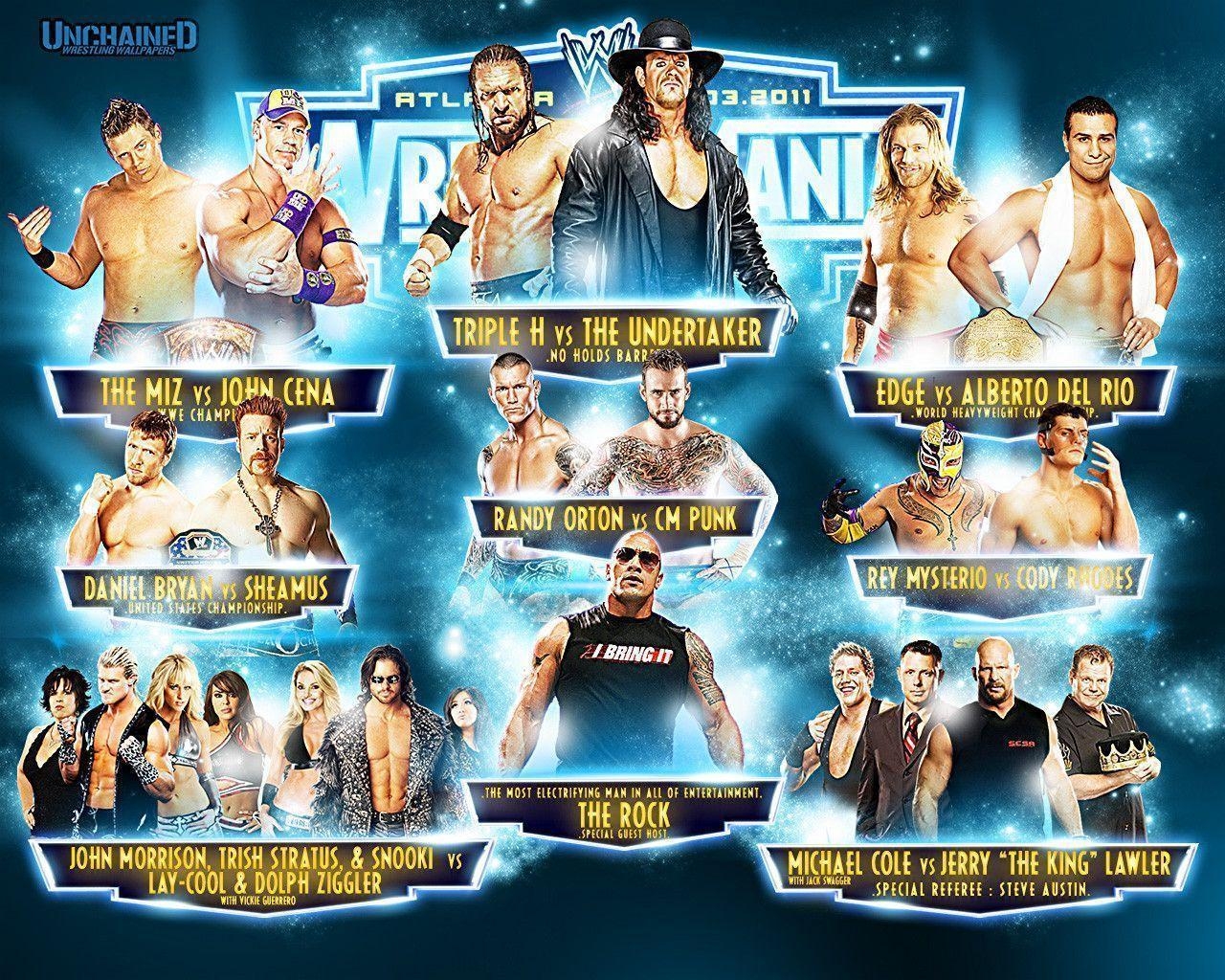 1280x1030 WWE WrestleMania 27 "Complete Matchcard" Wallpaper Unchained WWE, Desktop