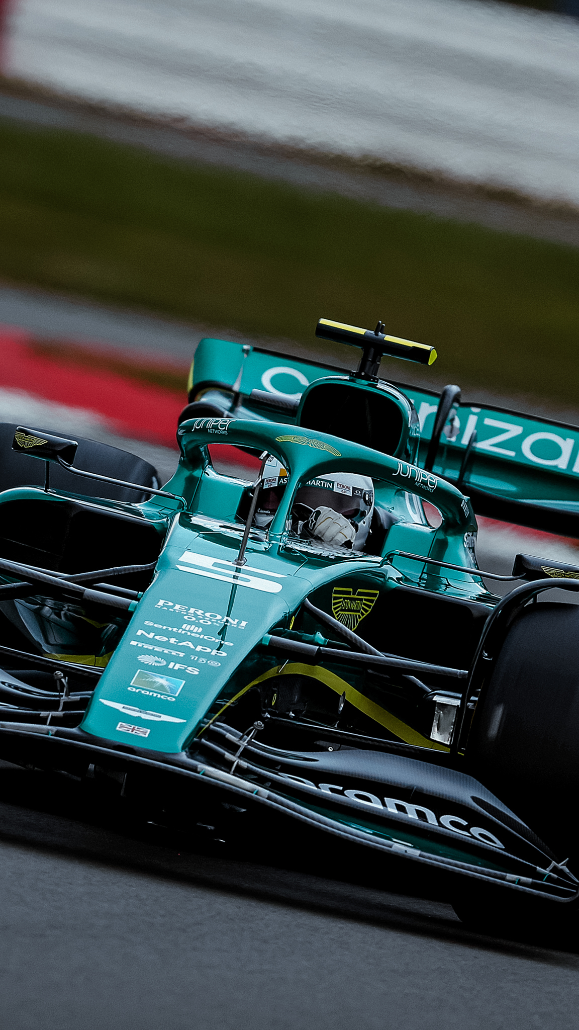 1160x2050 Aston Martin Aramco Cognizant F1 Team one is for all you #SV5 fans. Give your phone a fresh new look with Seb at Silverstone, Phone