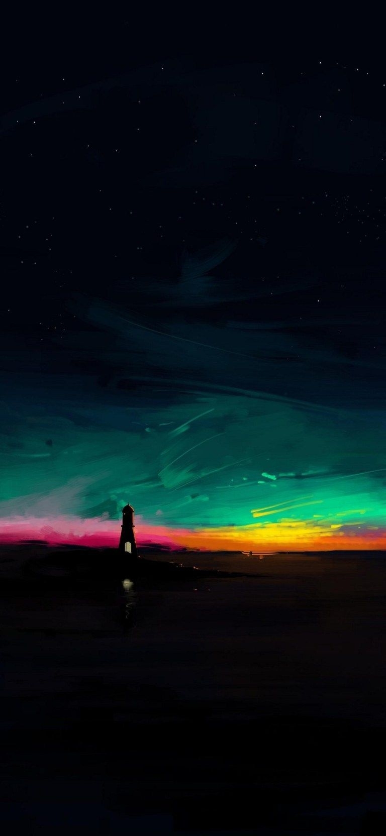 770x1670 Lighthouse Painting Amoled 4K iPhone 12 Wallpaper ⋆ Traxzee, Phone