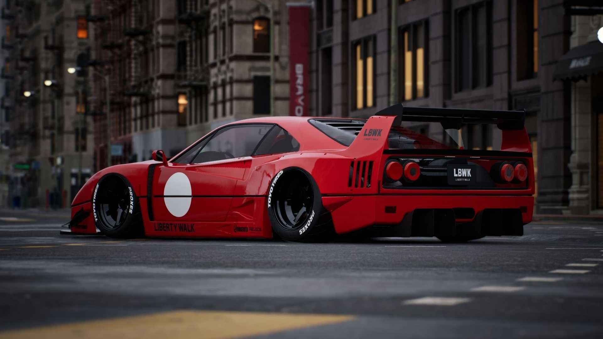 1920x1080 Ferrari F40 With Widebody Kit Teased Ahead Of Tokyo Auto Salon Debut, Desktop