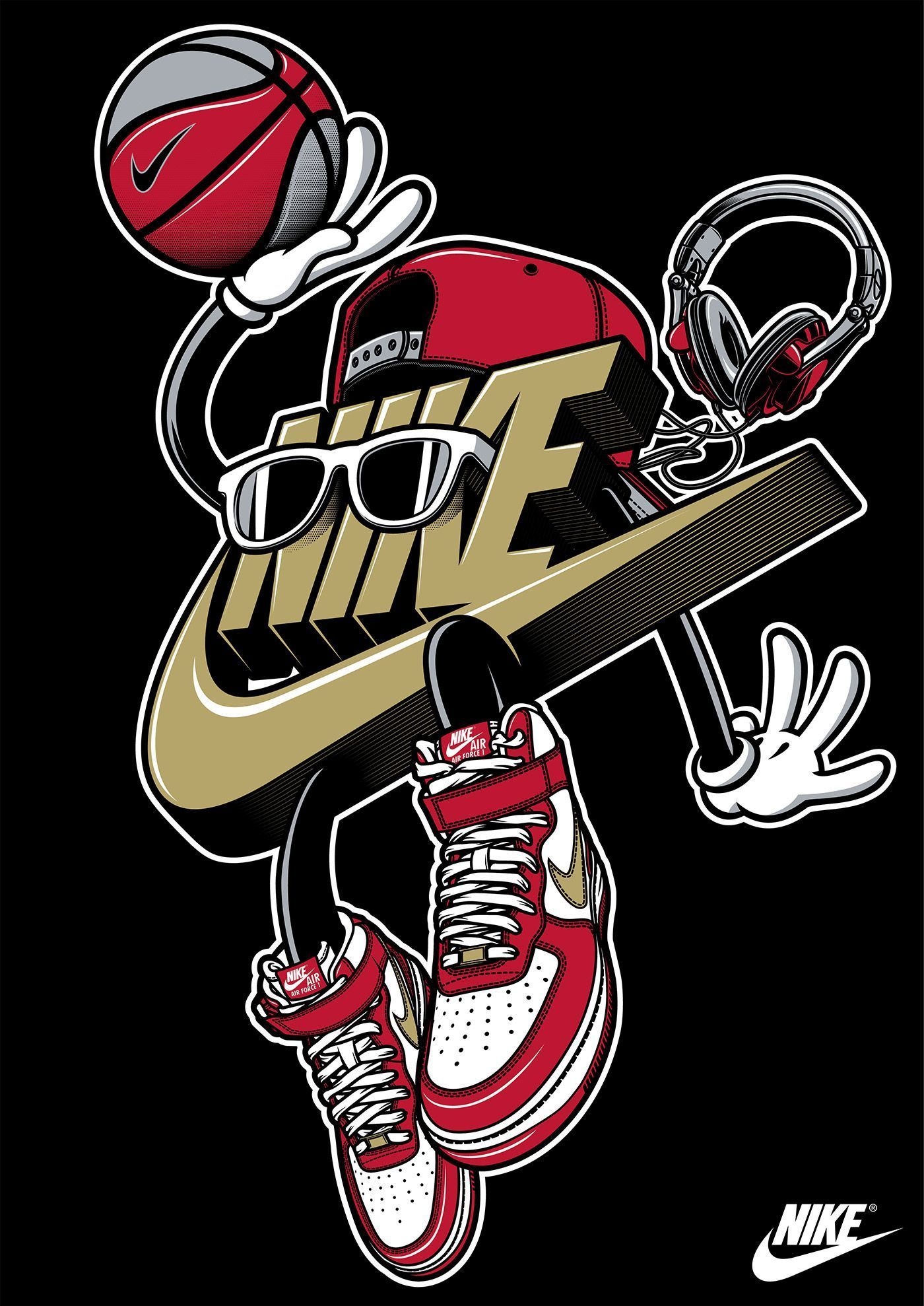 1400x1980 Nike Cartoon Wallpaper, Phone