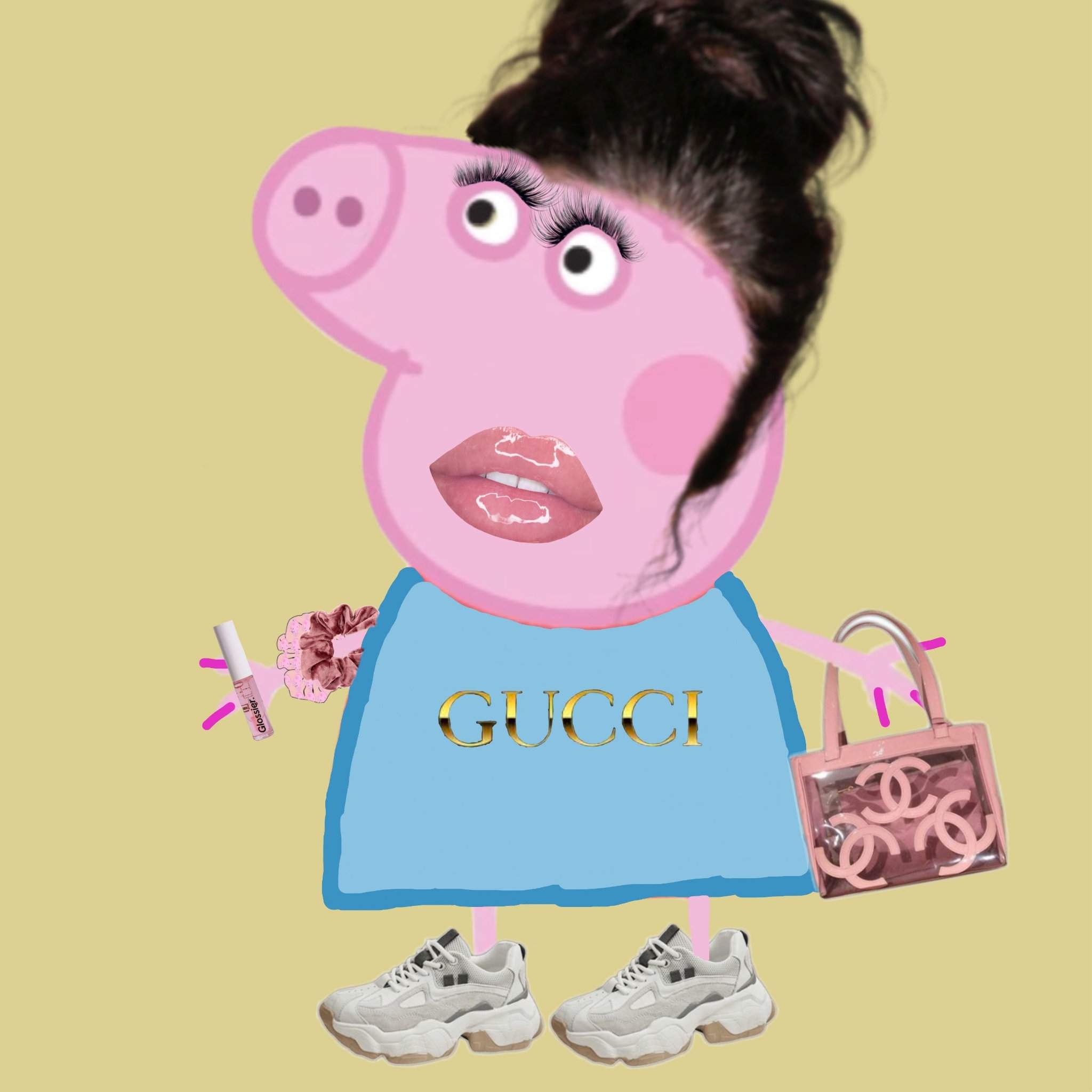 2050x2050 Peppa Pig Gucci Wallpaper, Phone