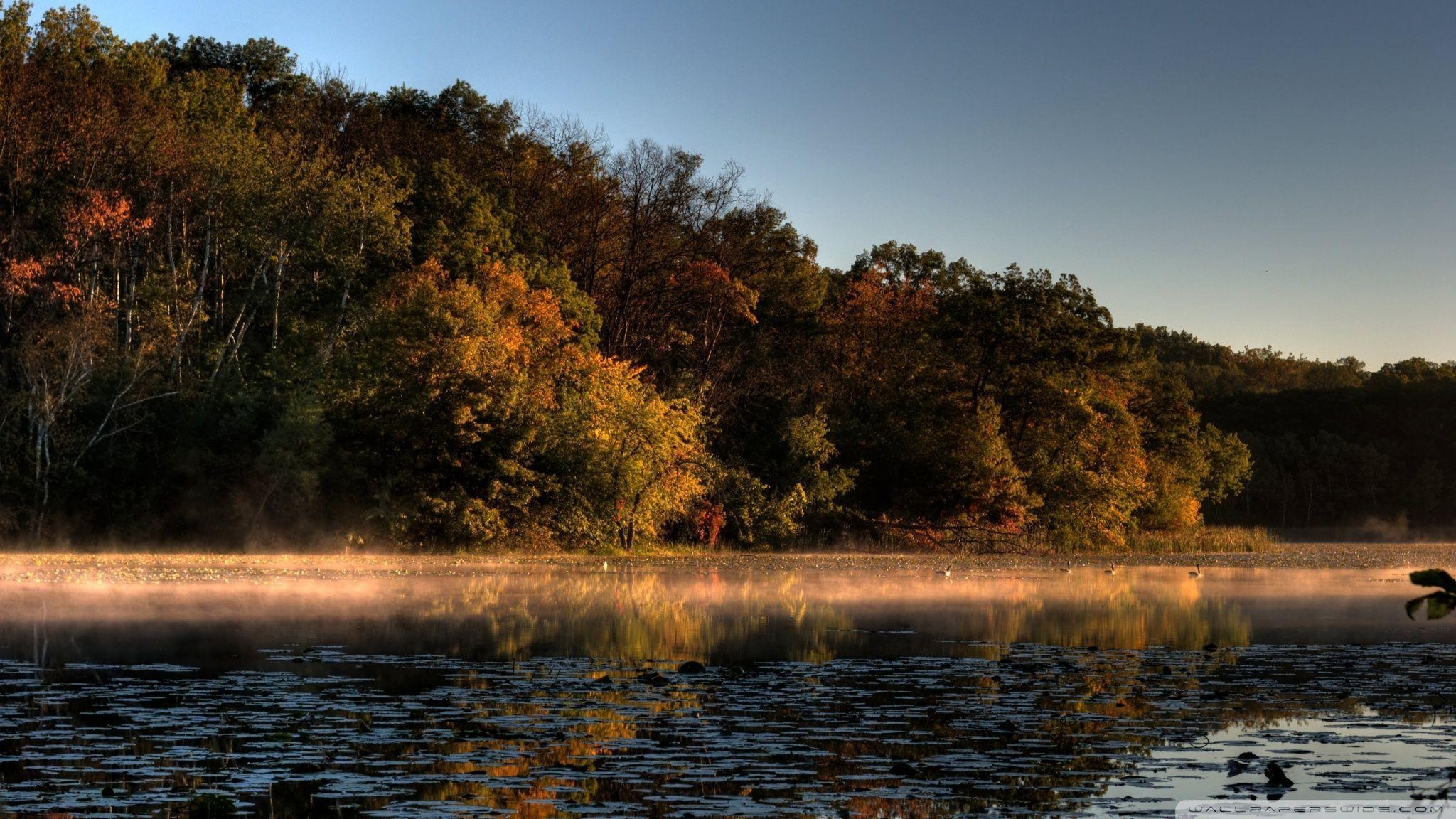 2050x1160 A Tinge of Fall, Jensen Lake, Lebanon Hills Park, Eagan, Minnesota, Desktop