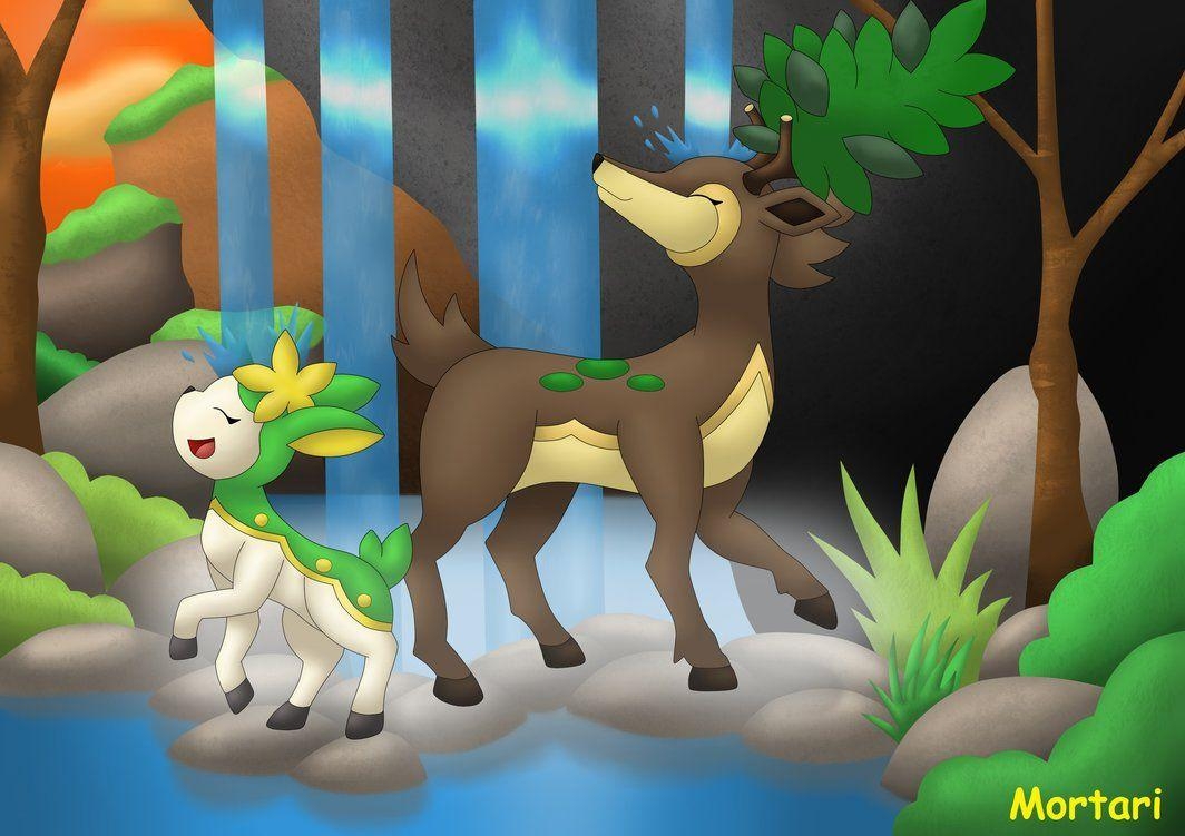 1070x760 Sawsbuck and Deerling (Summer), Desktop