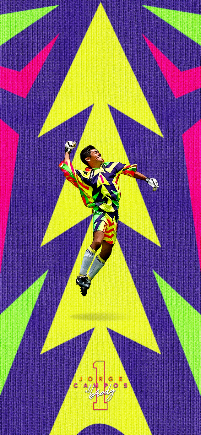 640x1390 Jorge Campos Wallpaper I created this morning as a warmup exercise. My favorite player growing up. Thought I'd share, Phone