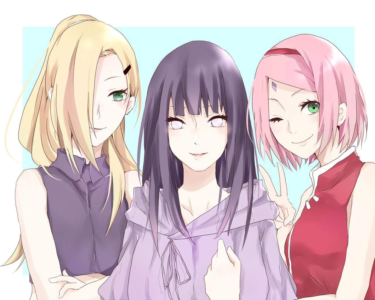 1280x1030 Sakura, Hinata, Ino, Desktop