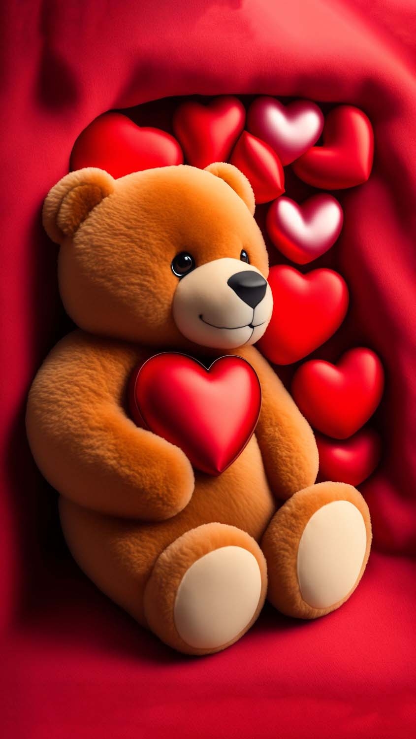 850x1500 Teddy Heart IPhone Wallpaper HD Wallpaper, iPhone Wallpaper, Phone