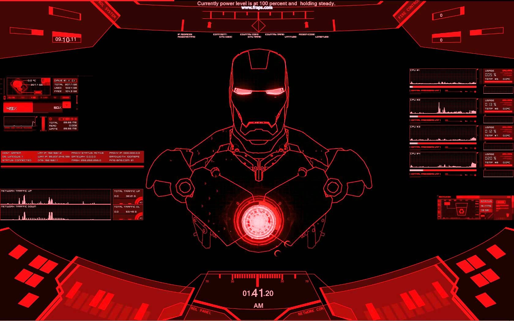 1680x1050 Iron Man Jarvis Animated Wallpaper, Desktop