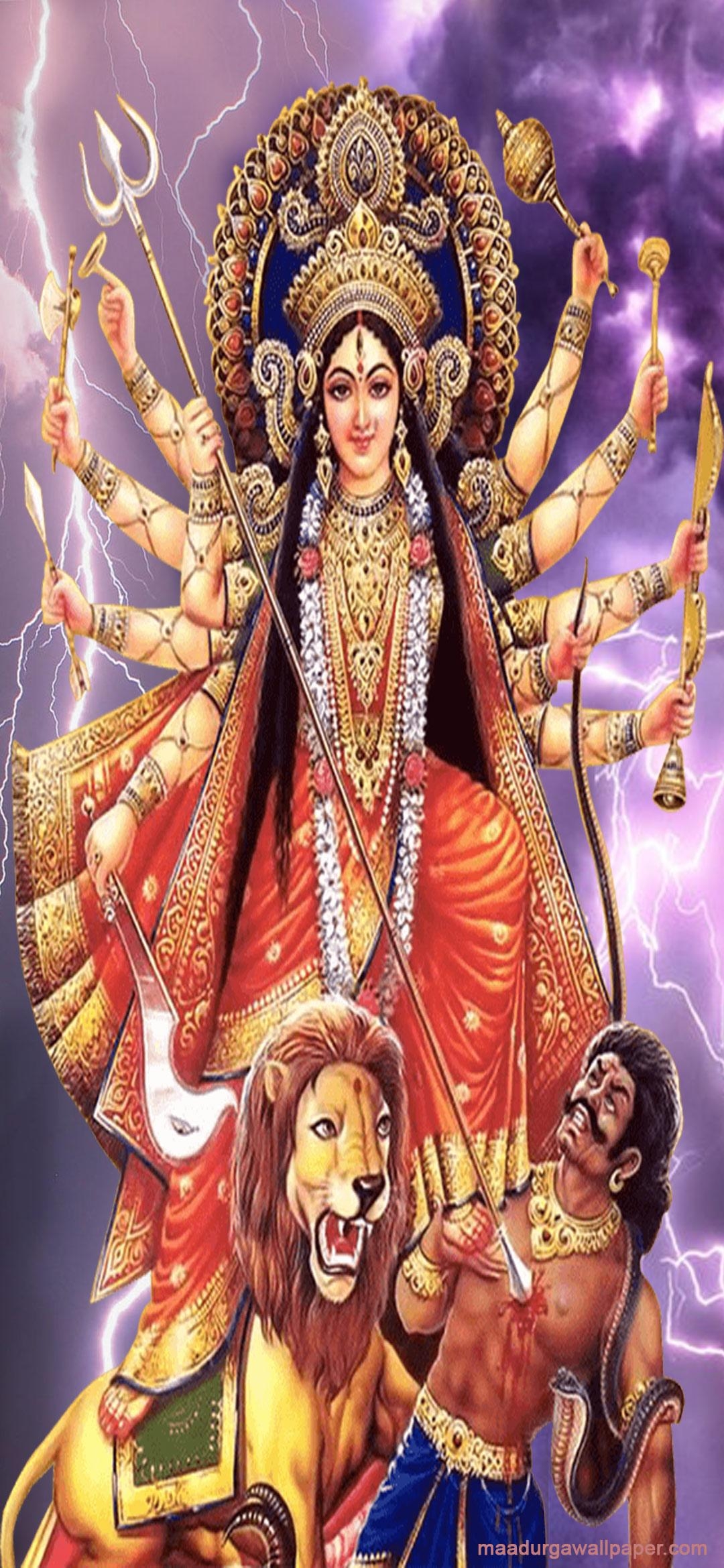 1080x2340 Maa Durga mobile background photo, Phone