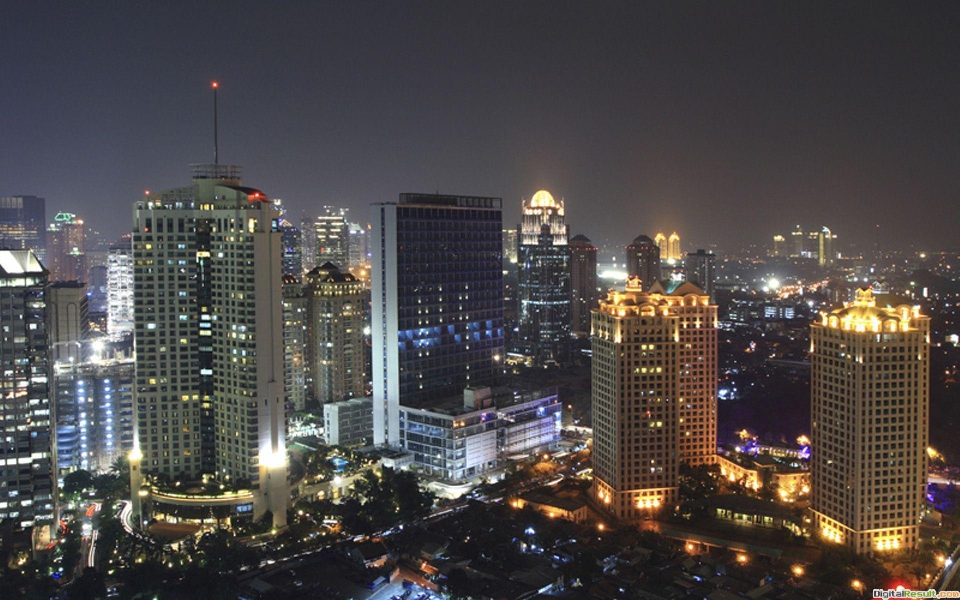 1920x1200 Night Buildings In The City wallpaper, Desktop