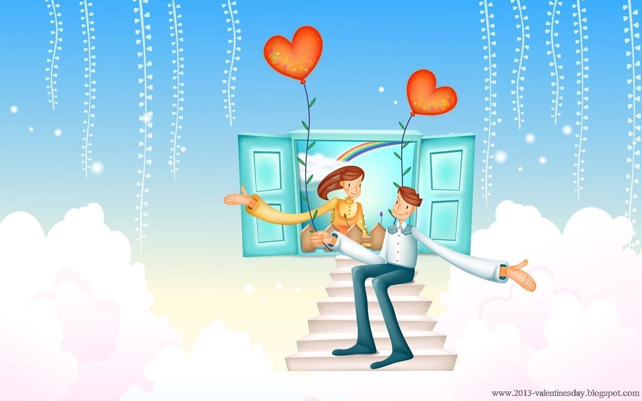 1280x800 Cartoon Valentine Wallpaper, Desktop