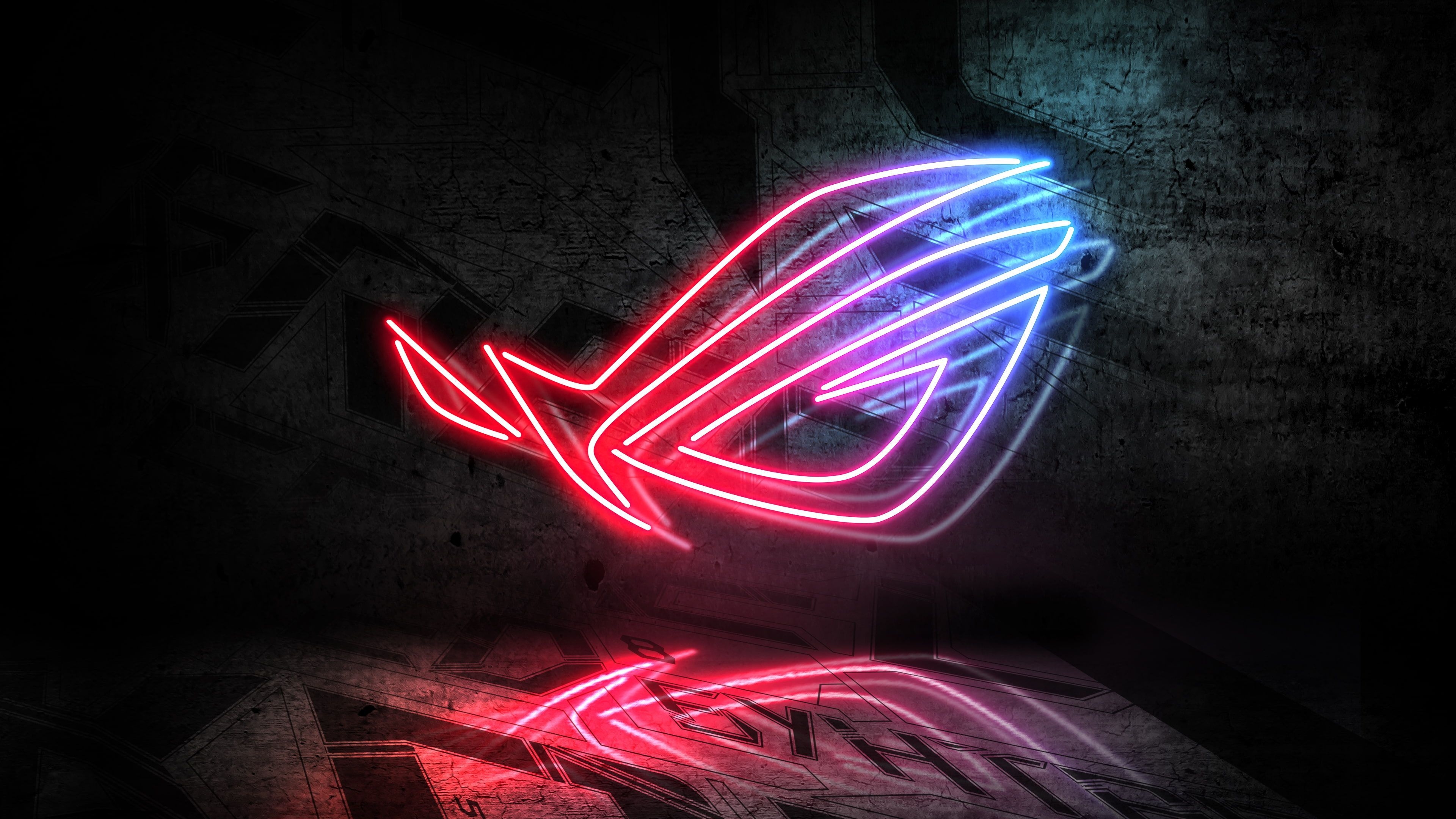 3840x2160 Asus ROG Neon Logo 4K #Logo #ASUS #Neon #ROG K #wallpaper #hdwallpaper #desktop. Neon, Gambar latar belakang, Latar belakang game, Desktop