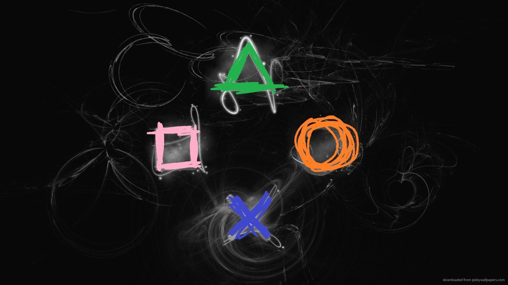 1920x1080 HD Playstation Control Symbols On Black 2 Wallpaper, Desktop