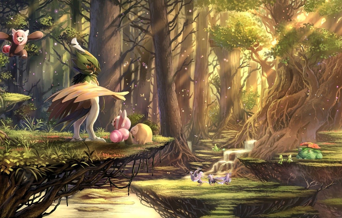 1340x850 Pokémon Forest Wallpaper Free Pokémon Forest Background, Desktop