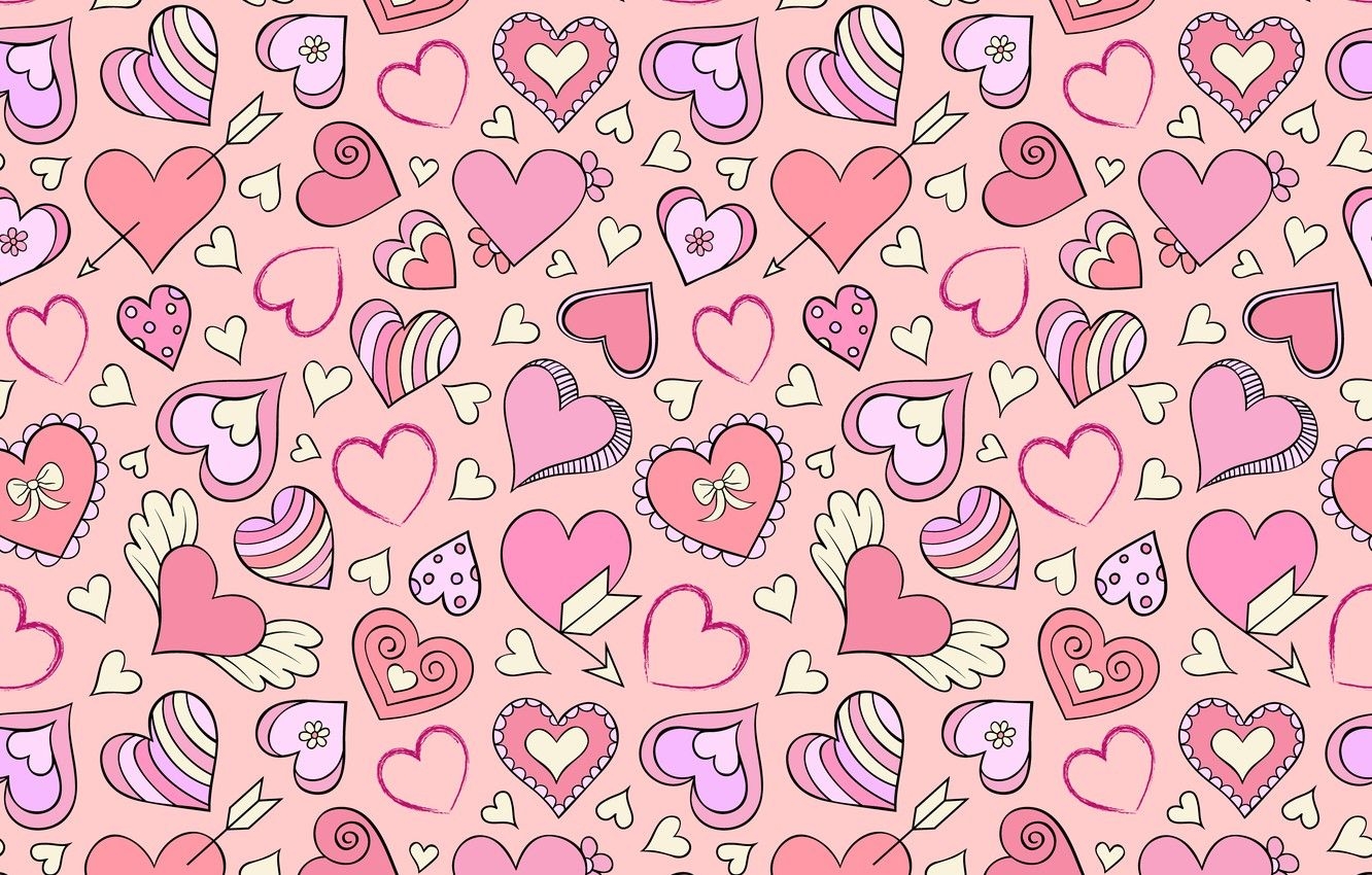 1340x850 Pink Heart Desktop Wallpaper Free Pink Heart Desktop Background, Desktop