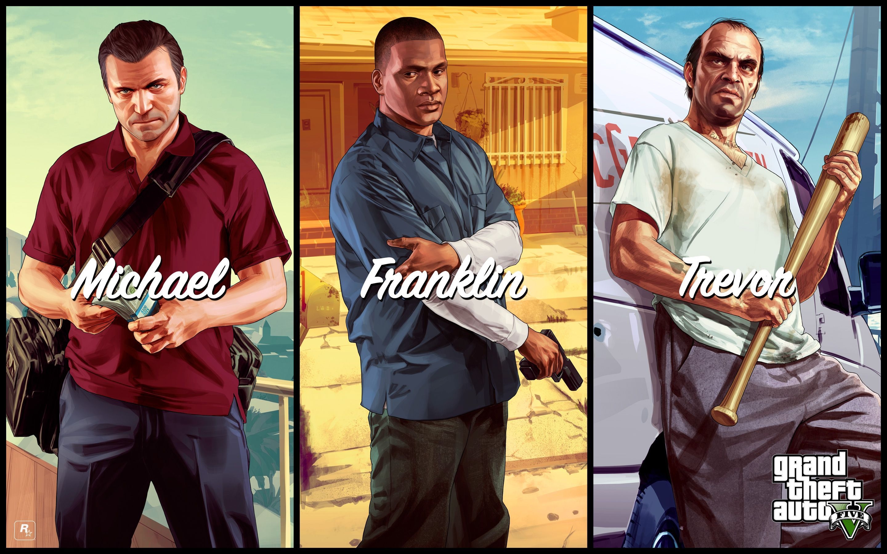 2880x1800 Michael Franklin Trevor In Gta 5. Gta, Grand theft auto, Gta 5, Desktop