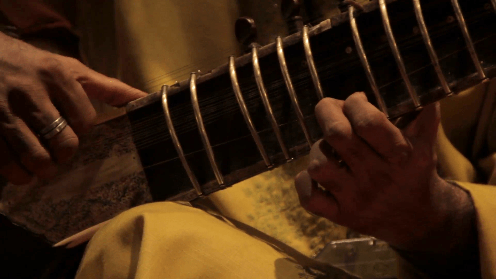 1920x1080 Indian musician playing the sitar. Stock Video Footage, Desktop